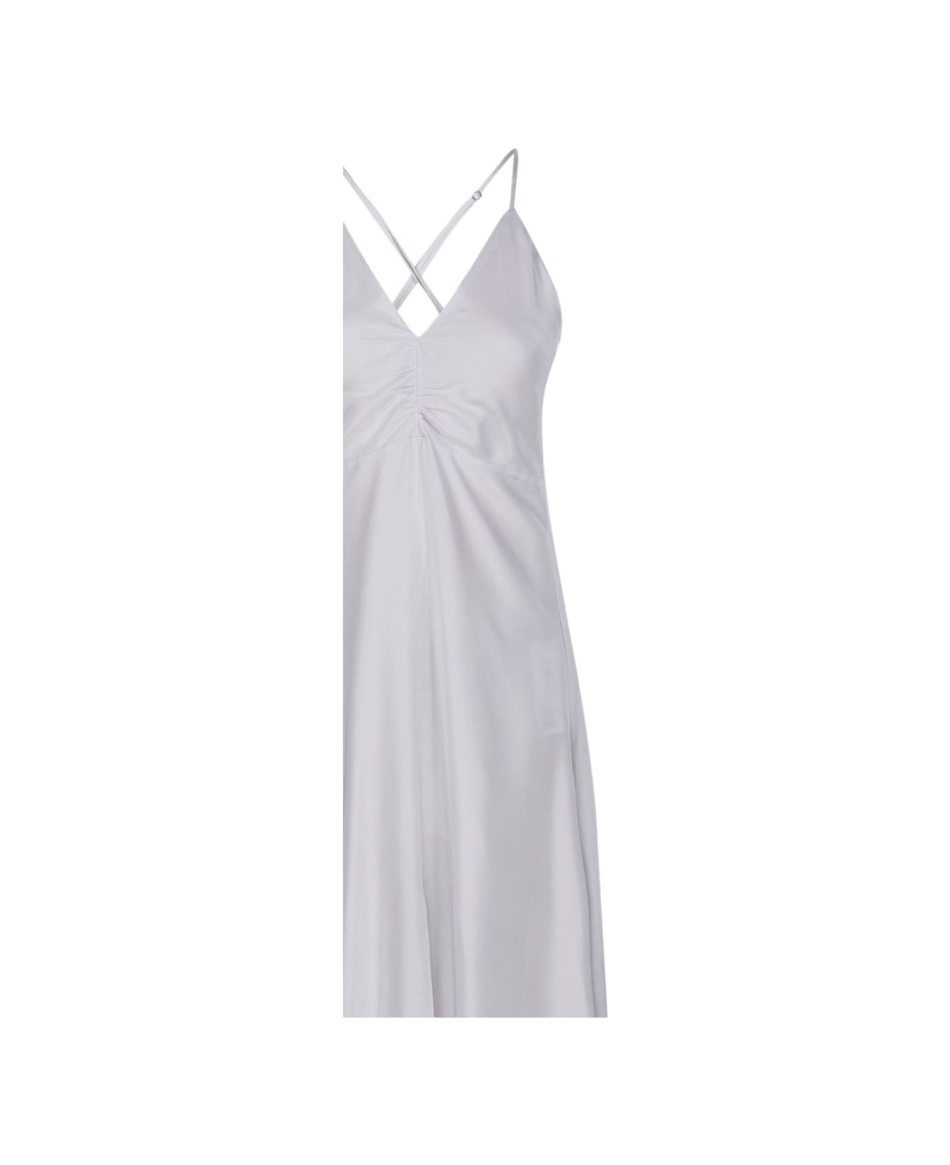 Forte_Forte Long Silk Slip Dress - Light Grey