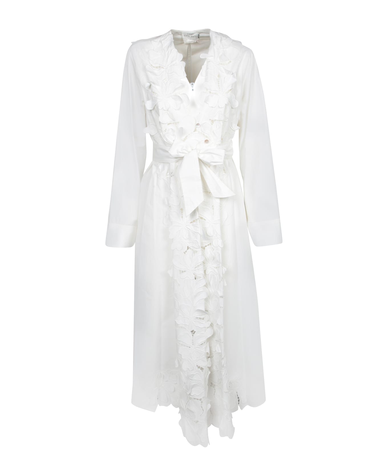 Forte_Forte Dress With Embroidered Petals - White