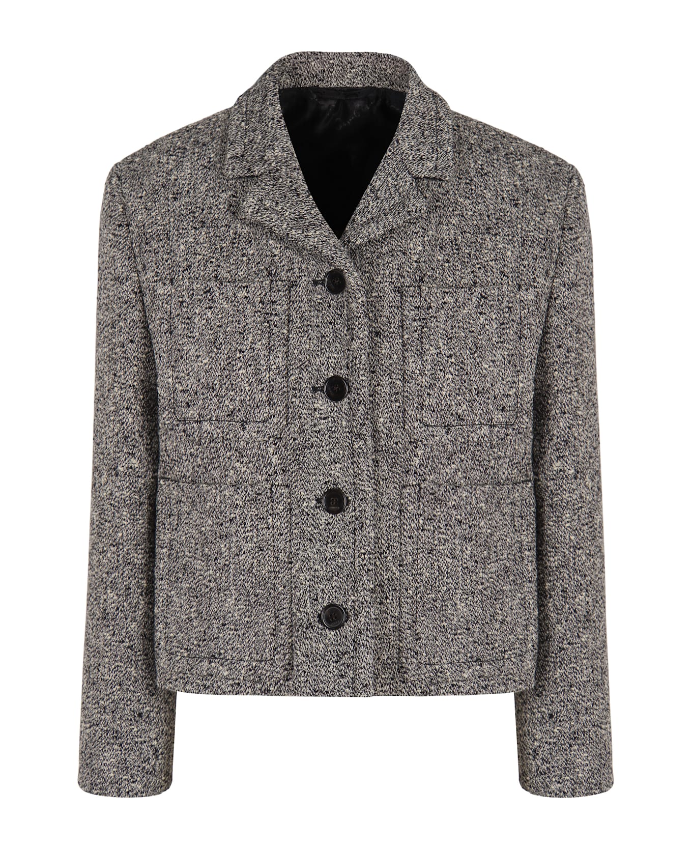 Gucci Double Wool And Cotton Mouliné Jacket - grey