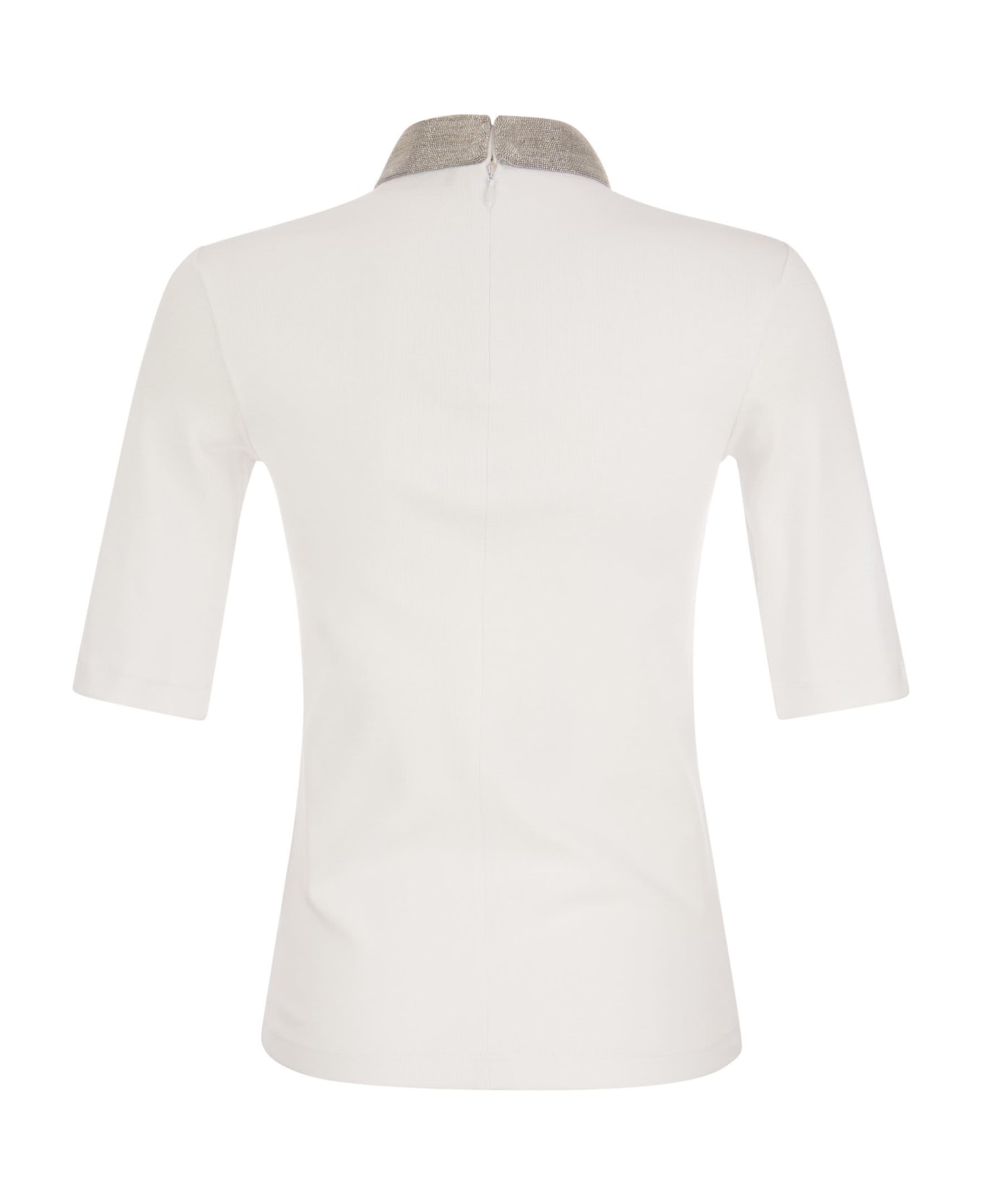 Fabiana Filippi T-shirt With Luxury Neckline - White Tシャツ