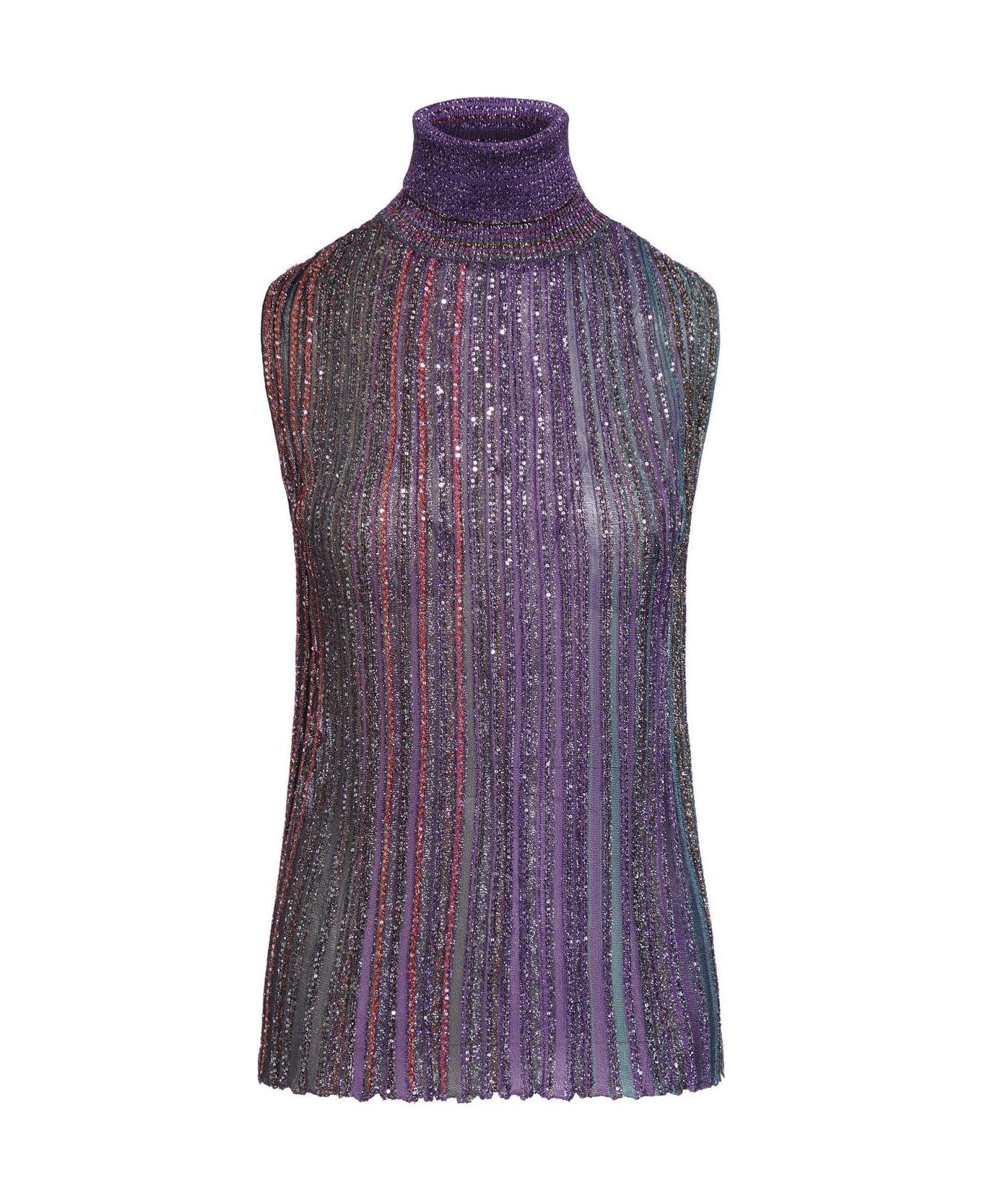 Missoni Metallic-thread Detailed Sleeveless Top - Multicolor