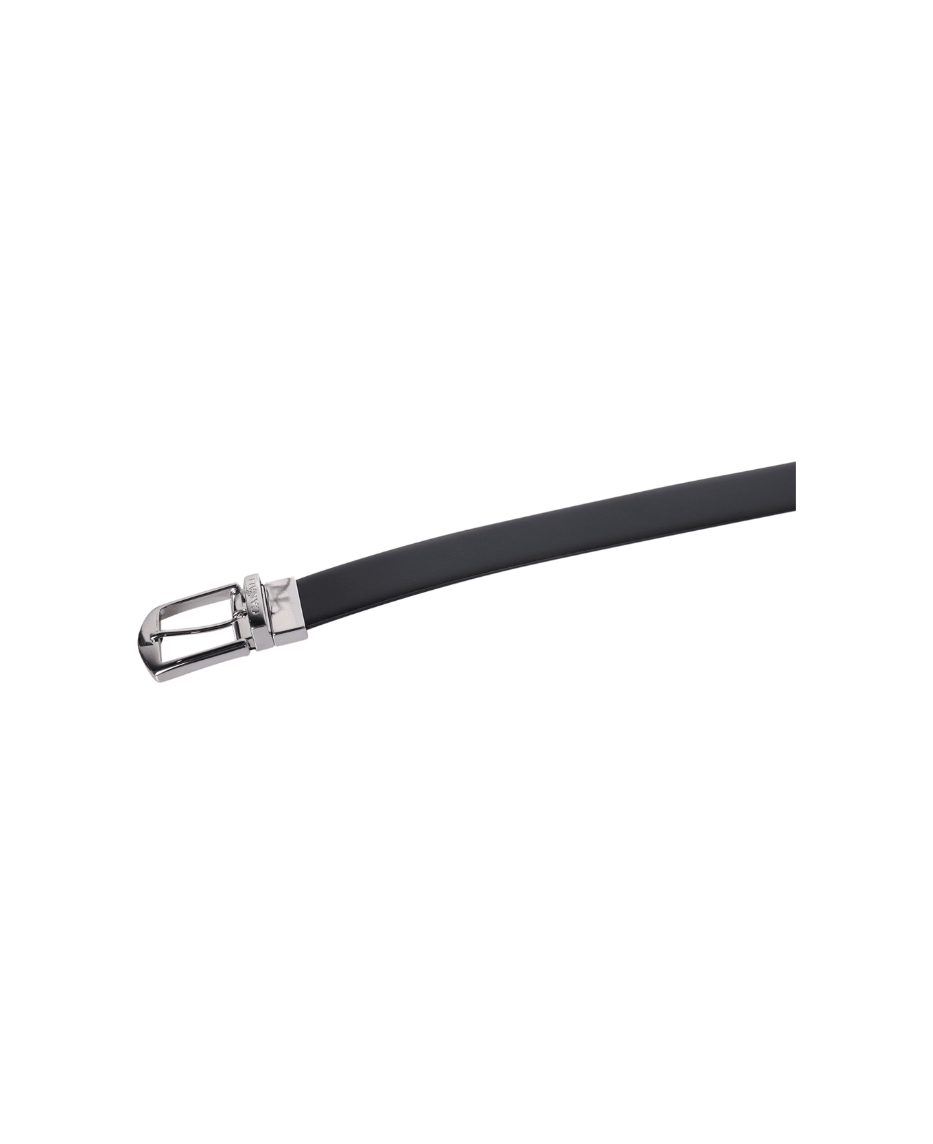 Canali Engraved-logo Black Belt - Black