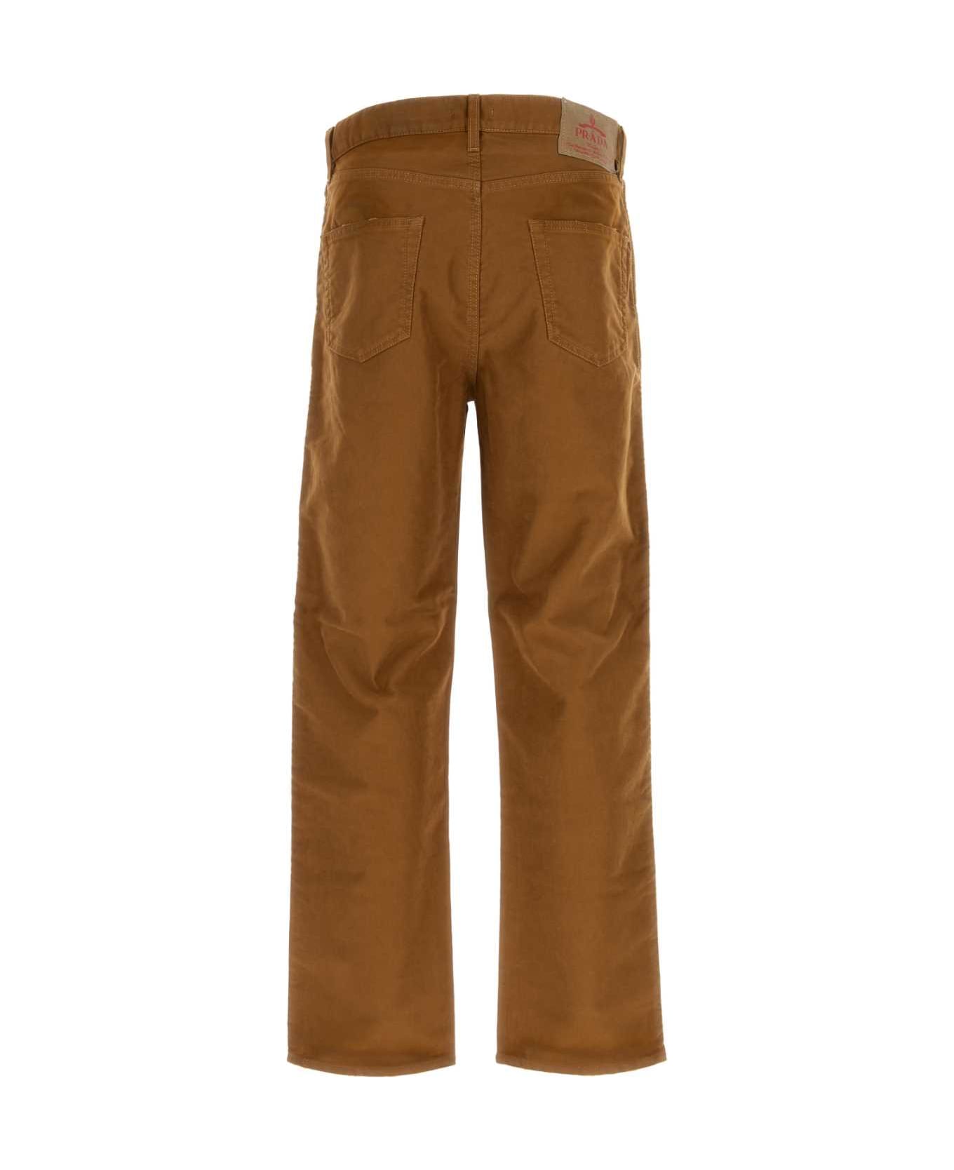 Prada Light Brown Cotton Pant - LIGHTBROWN