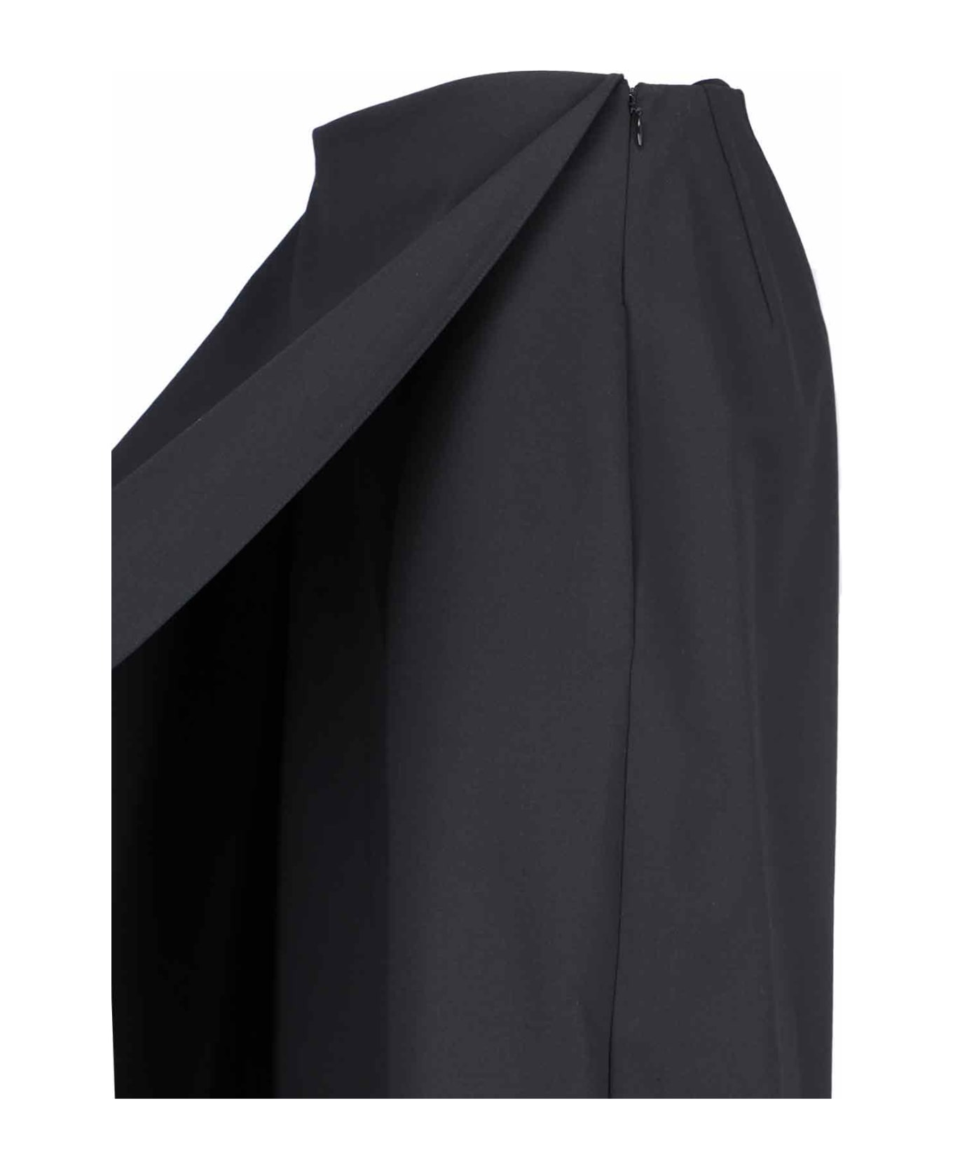 Alaia Asymmetrical Wool Pant Skirt - Black