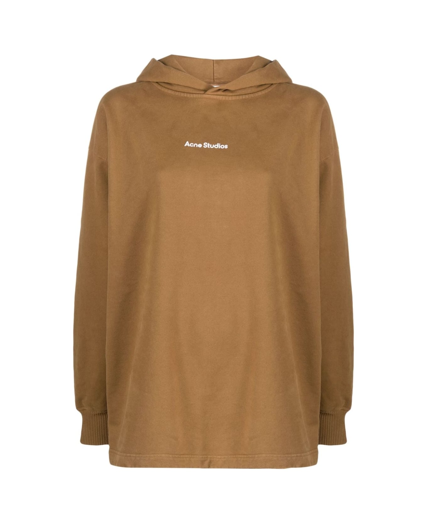 Acne Studios Logo-print Hoodie - Dgy Mud Beige