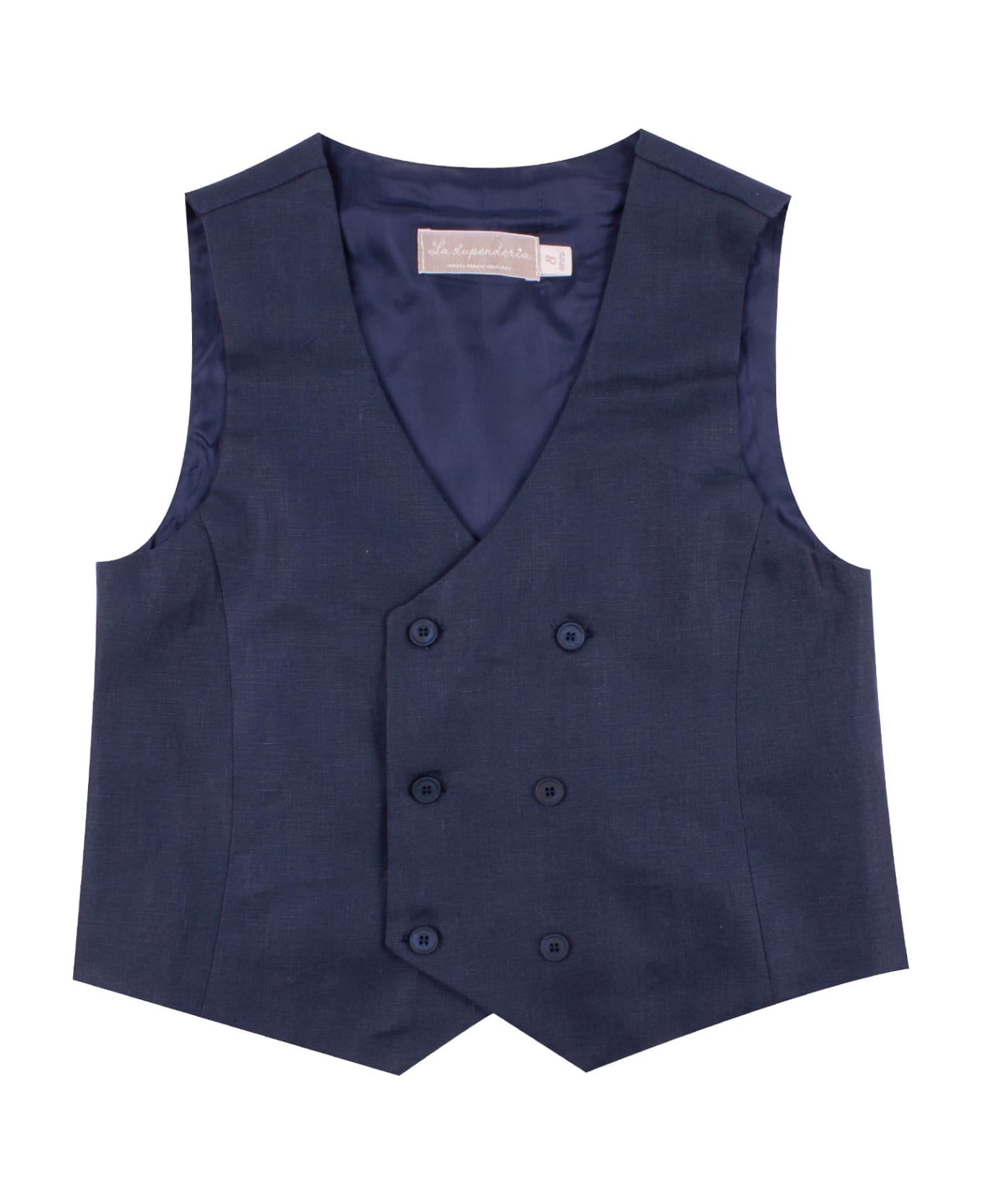 La stupenderia Linen Vest - Blue コート＆ジャケット