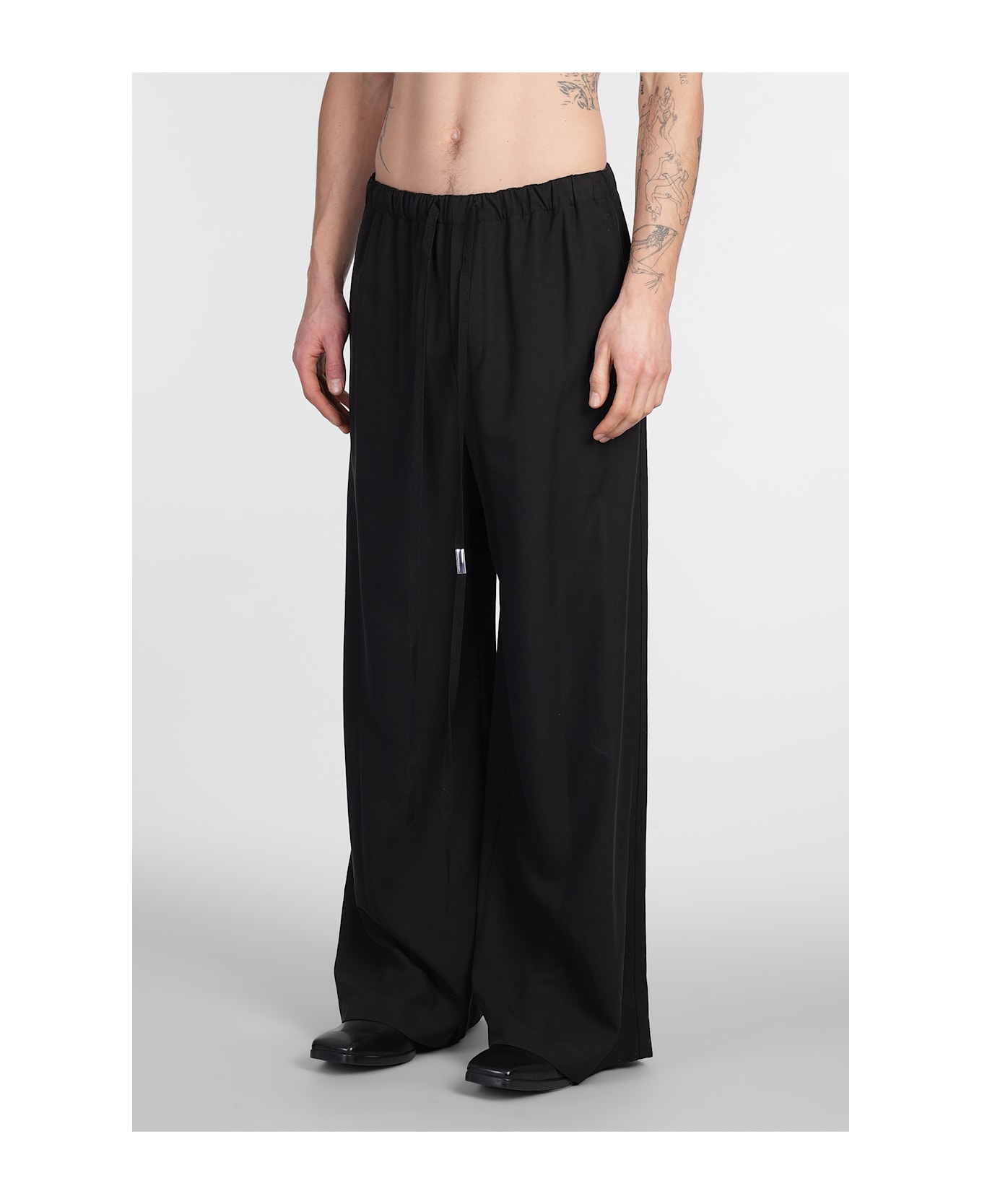 Ann Demeulemeester Ibert Pants In Black Wool And Polyester - black