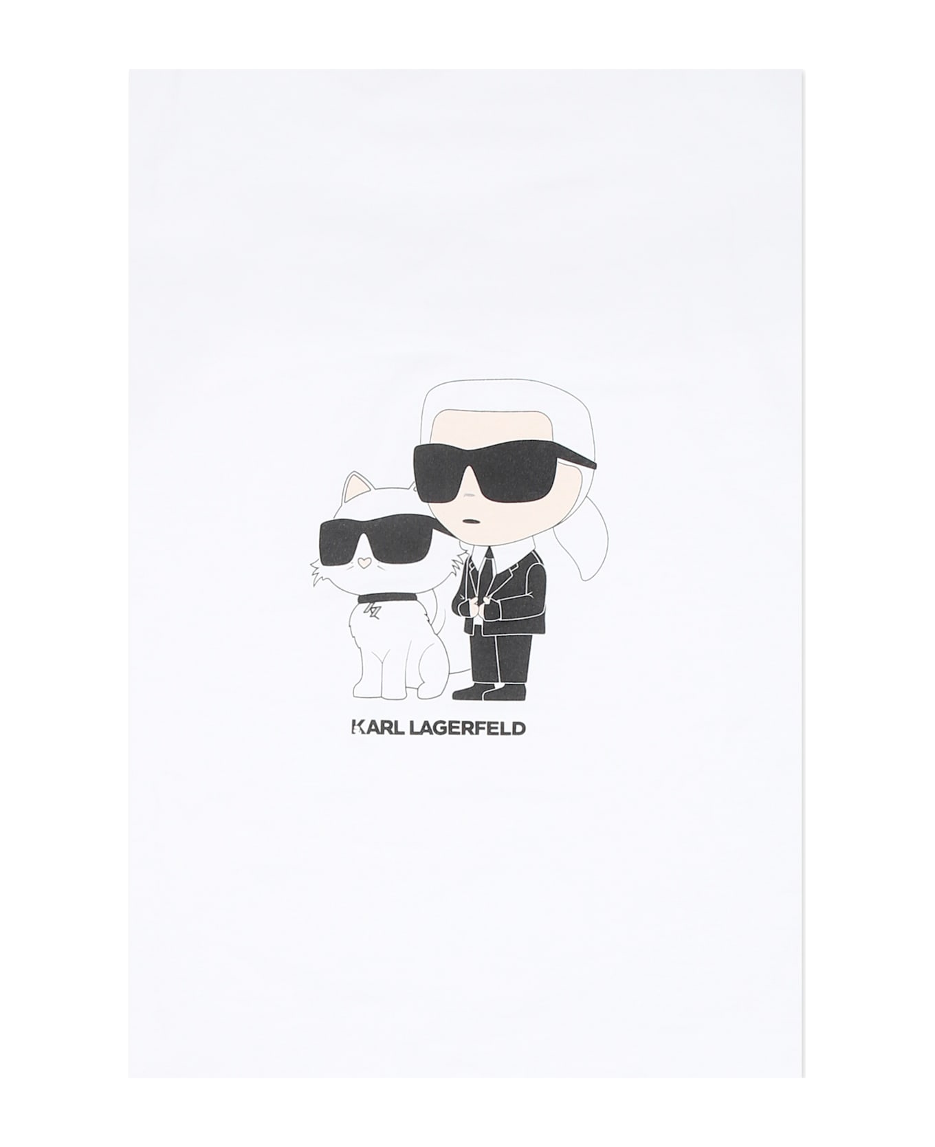 Karl Lagerfeld Kids White Blanket For Babykids With Choupette And Karl Lagerfeld - White