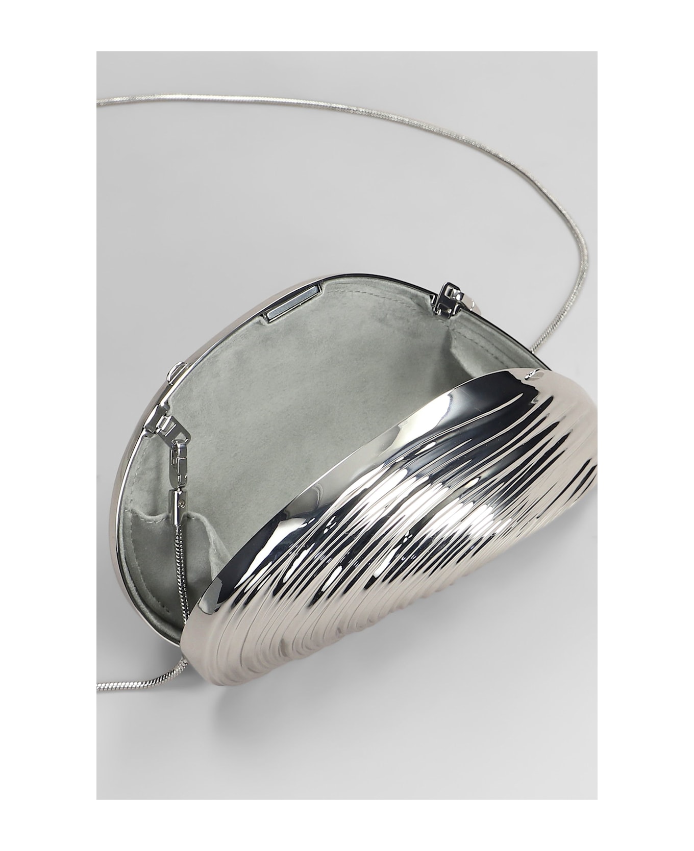 Simkhai Bridget Clutch In Silver Brass - silver