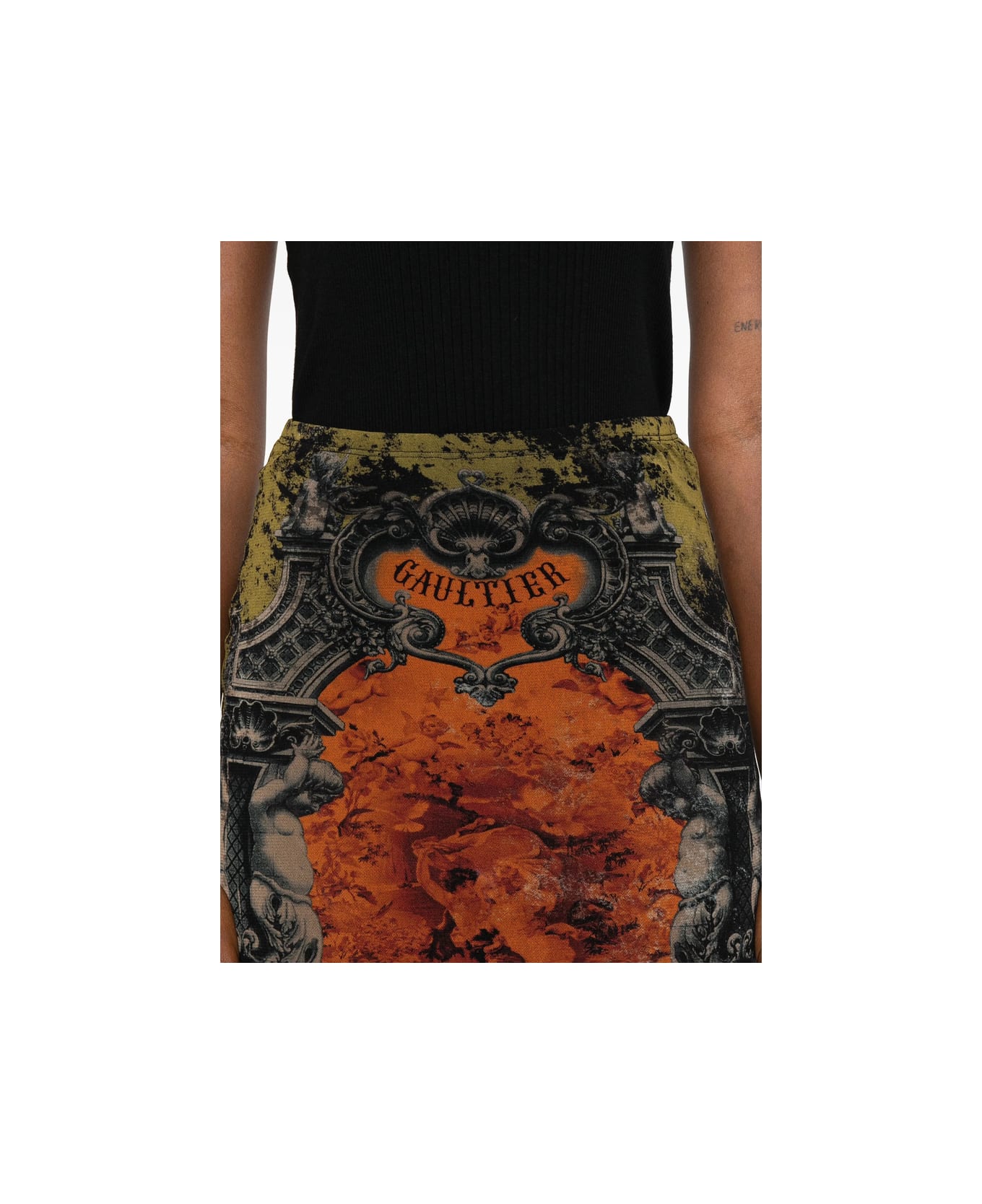Jean Paul Gaultier Skirt - ORANGE/GREEN