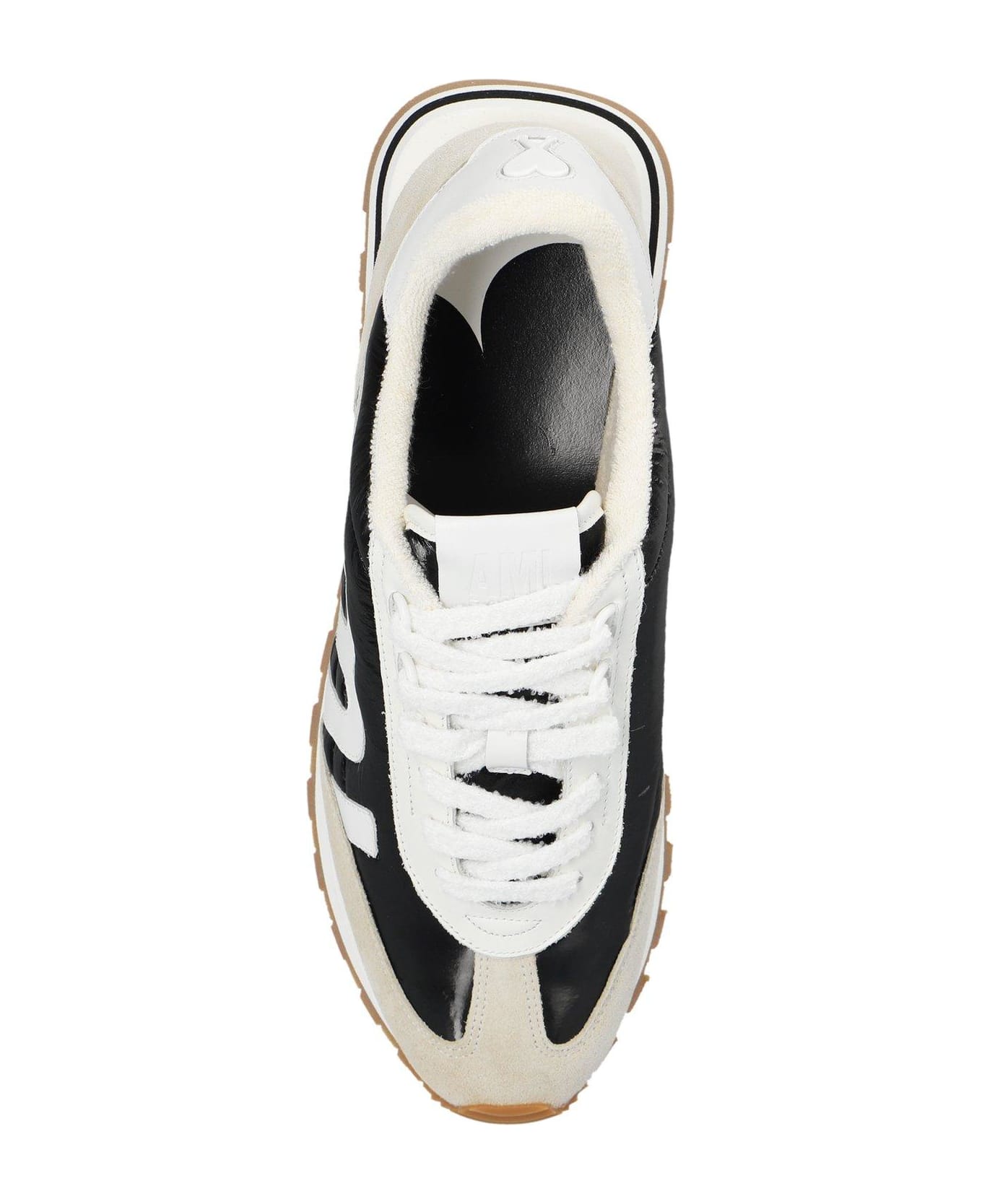 Ami Alexandre Mattiussi Paris Rush Panelled Logo Patch Sneakers - BLACK/NEUTRALS