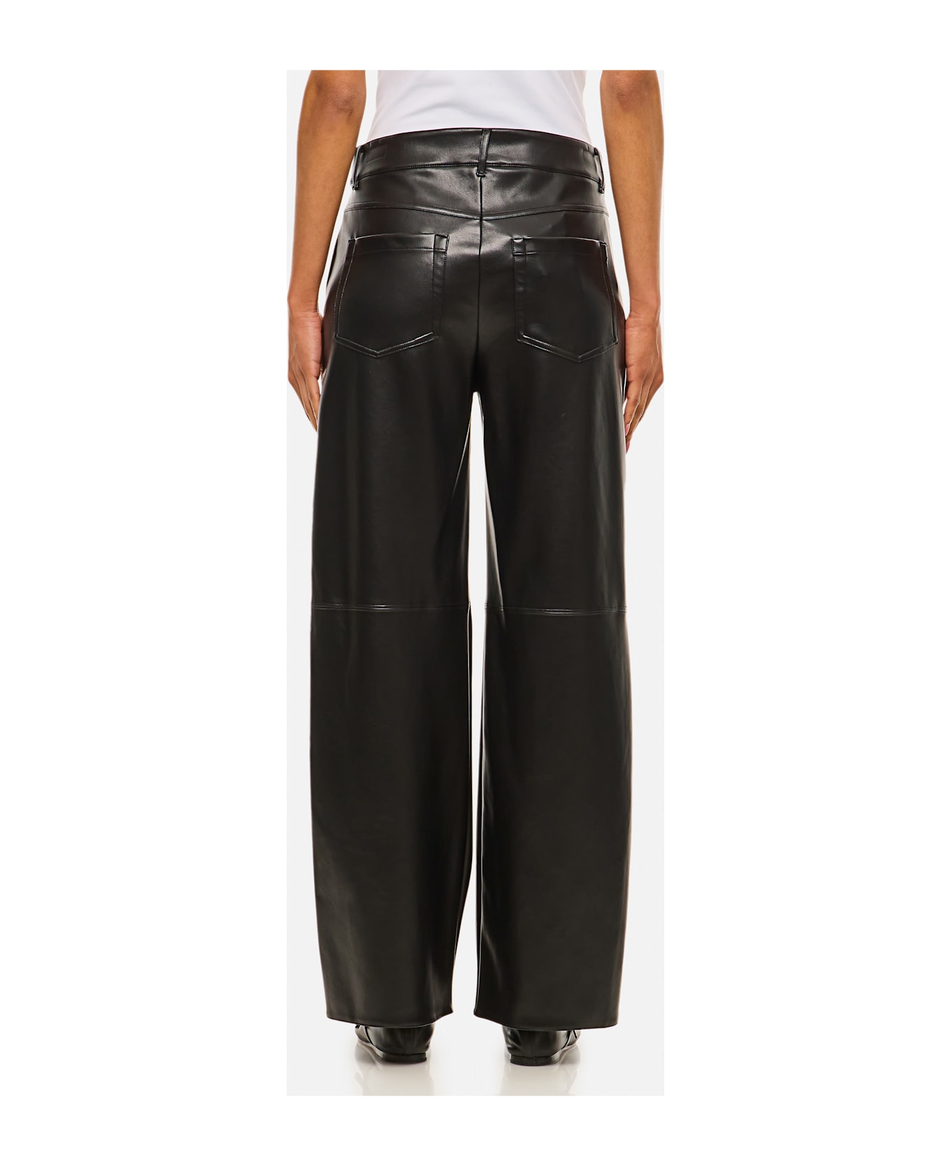 
S Max Mara Storia Eco Leather Trousers - Black