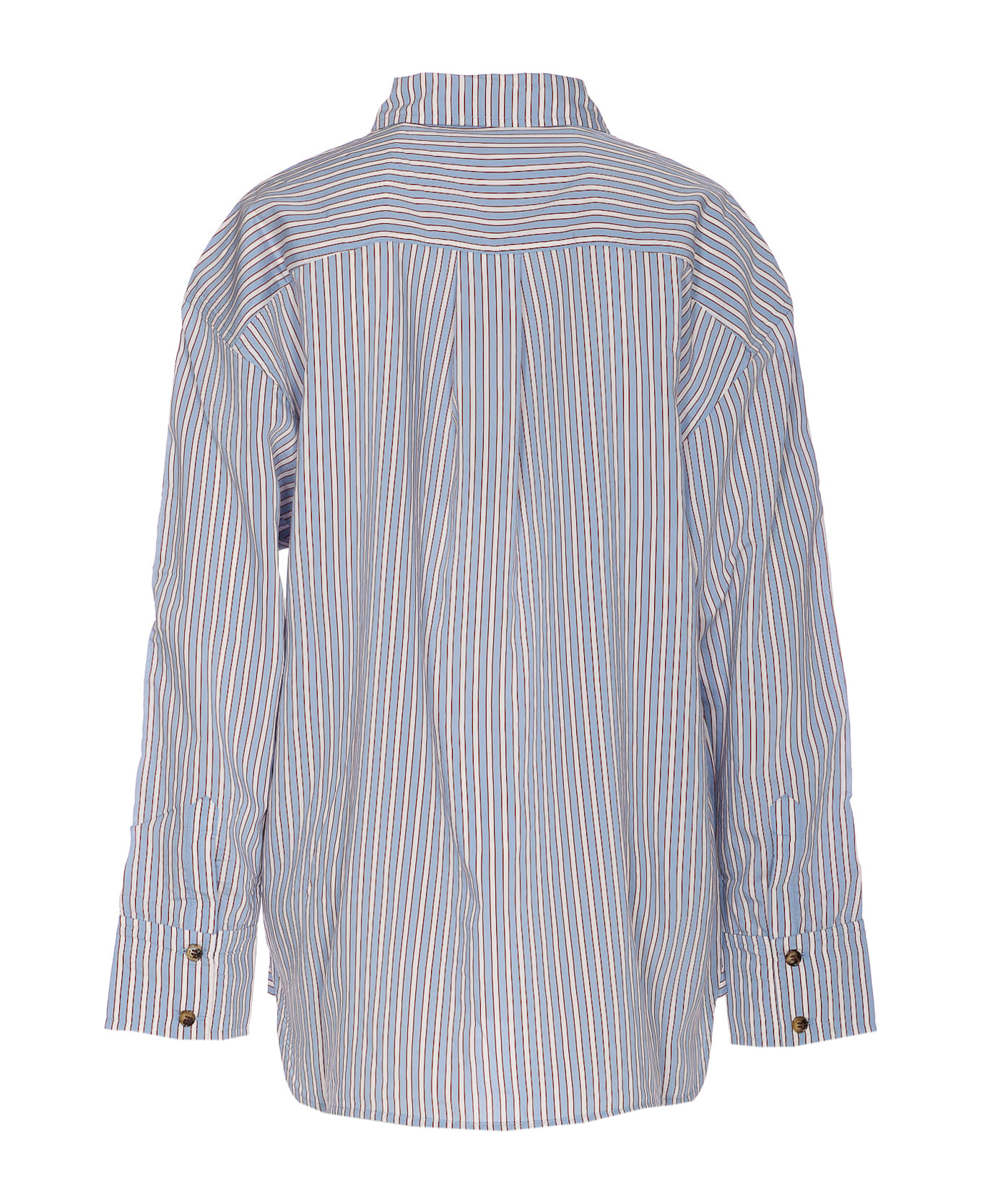 Ganni Striped Yarn Dyed Shirt - Blue