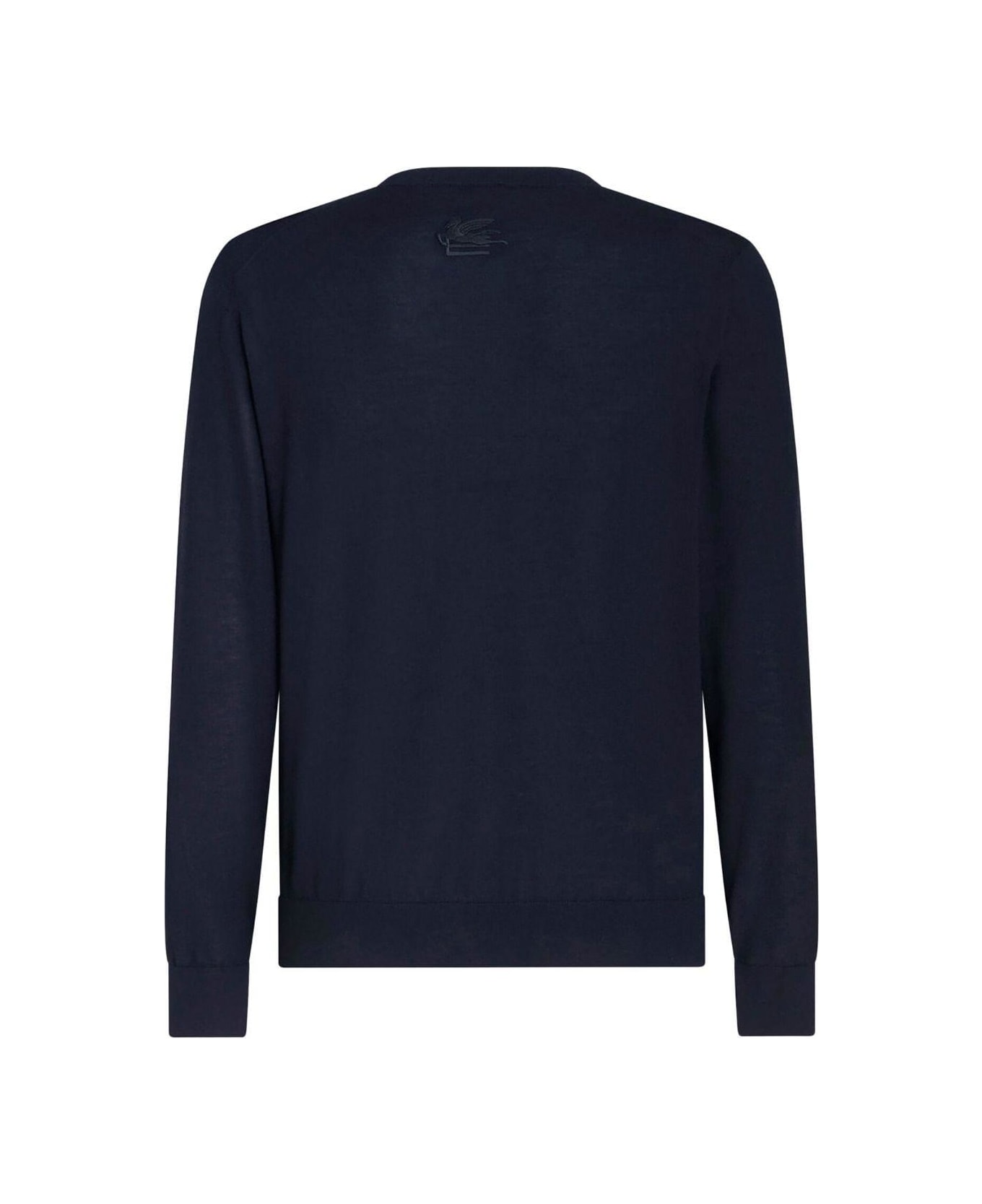 Etro Logo-embroidered Sleeved Knitted Jumper - Black
