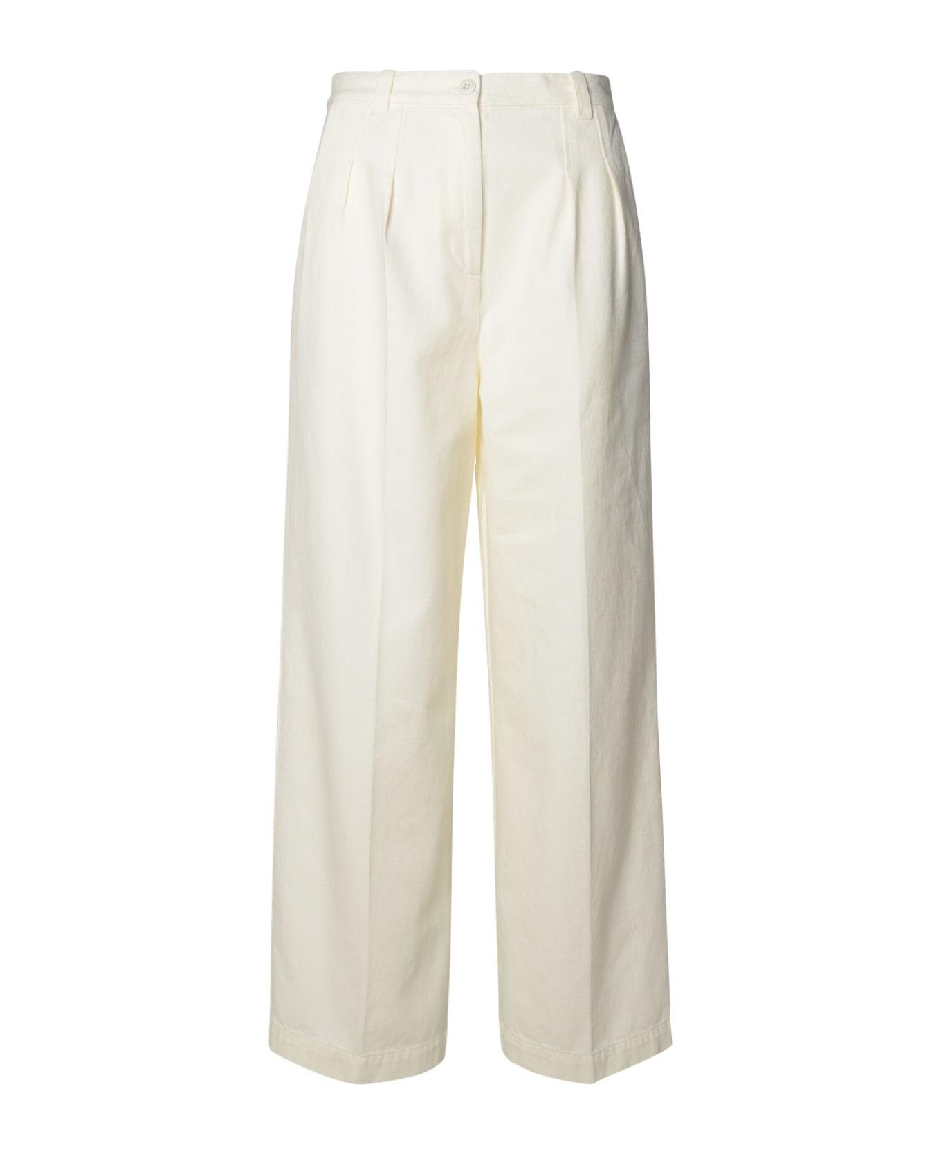 A.P.C. White Cotton Pants - OFF WHITE ボトムス