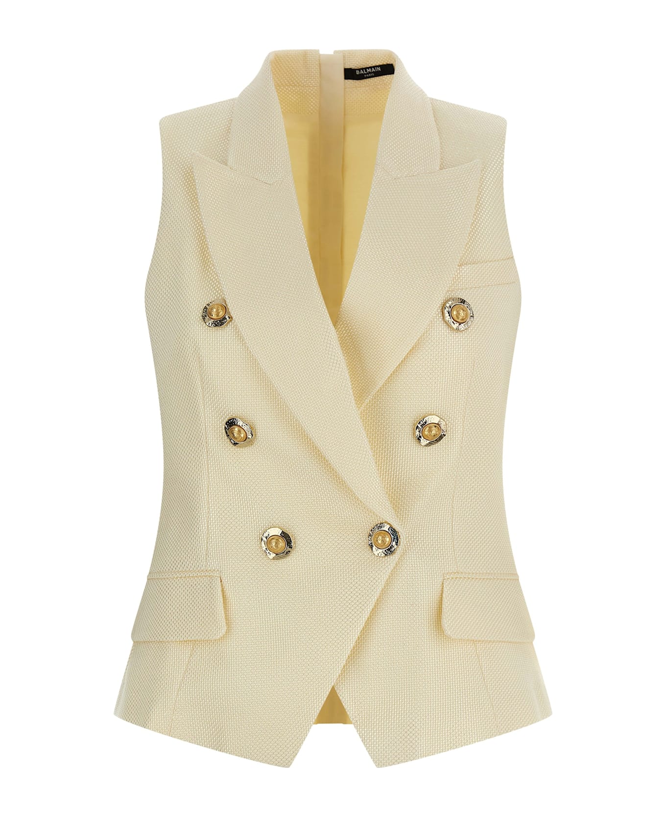 Balmain 
gold And Gold Coin
 Vest - ECRU
