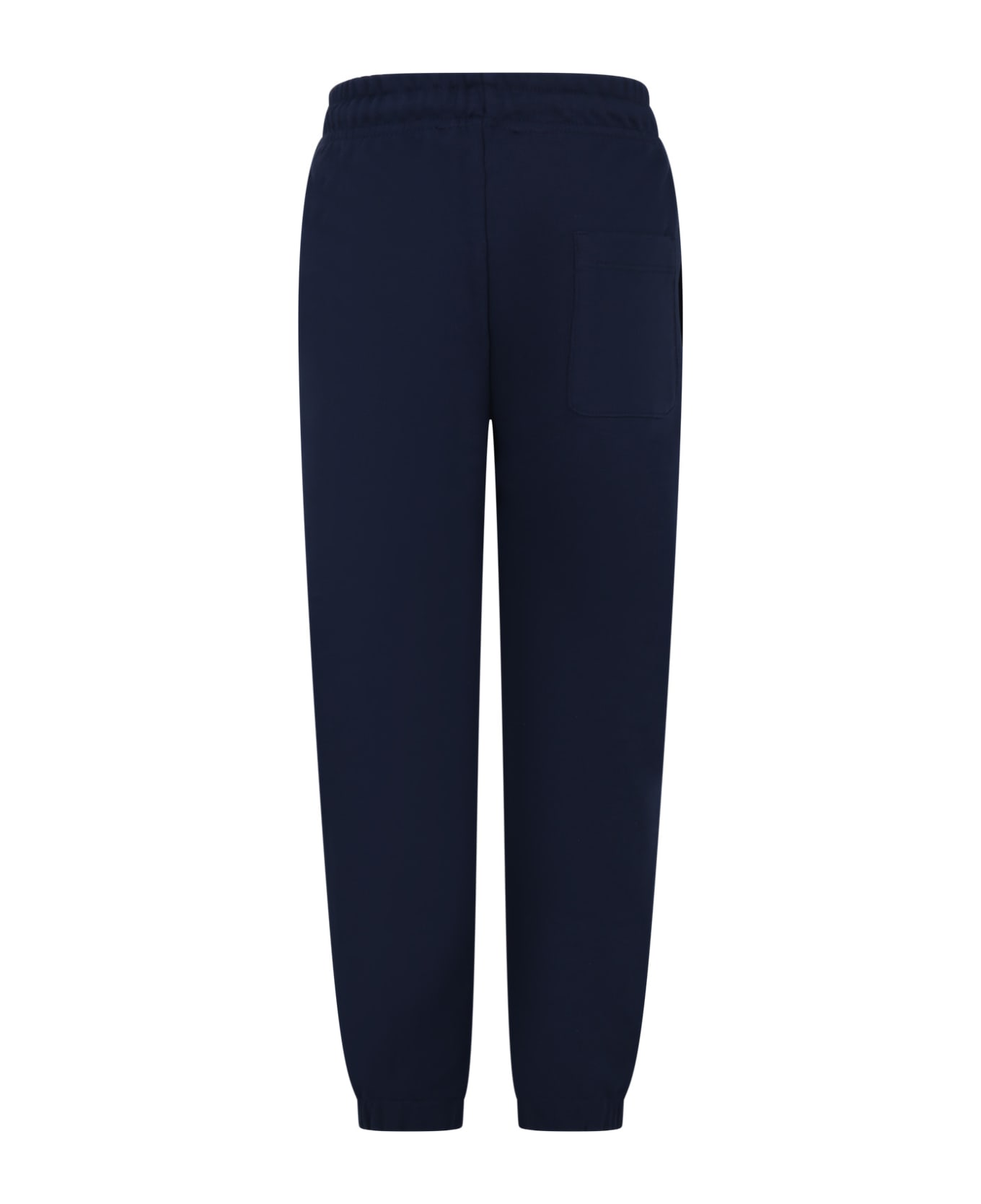 MSGM Blue Trousers For Boy With Logo - Blue