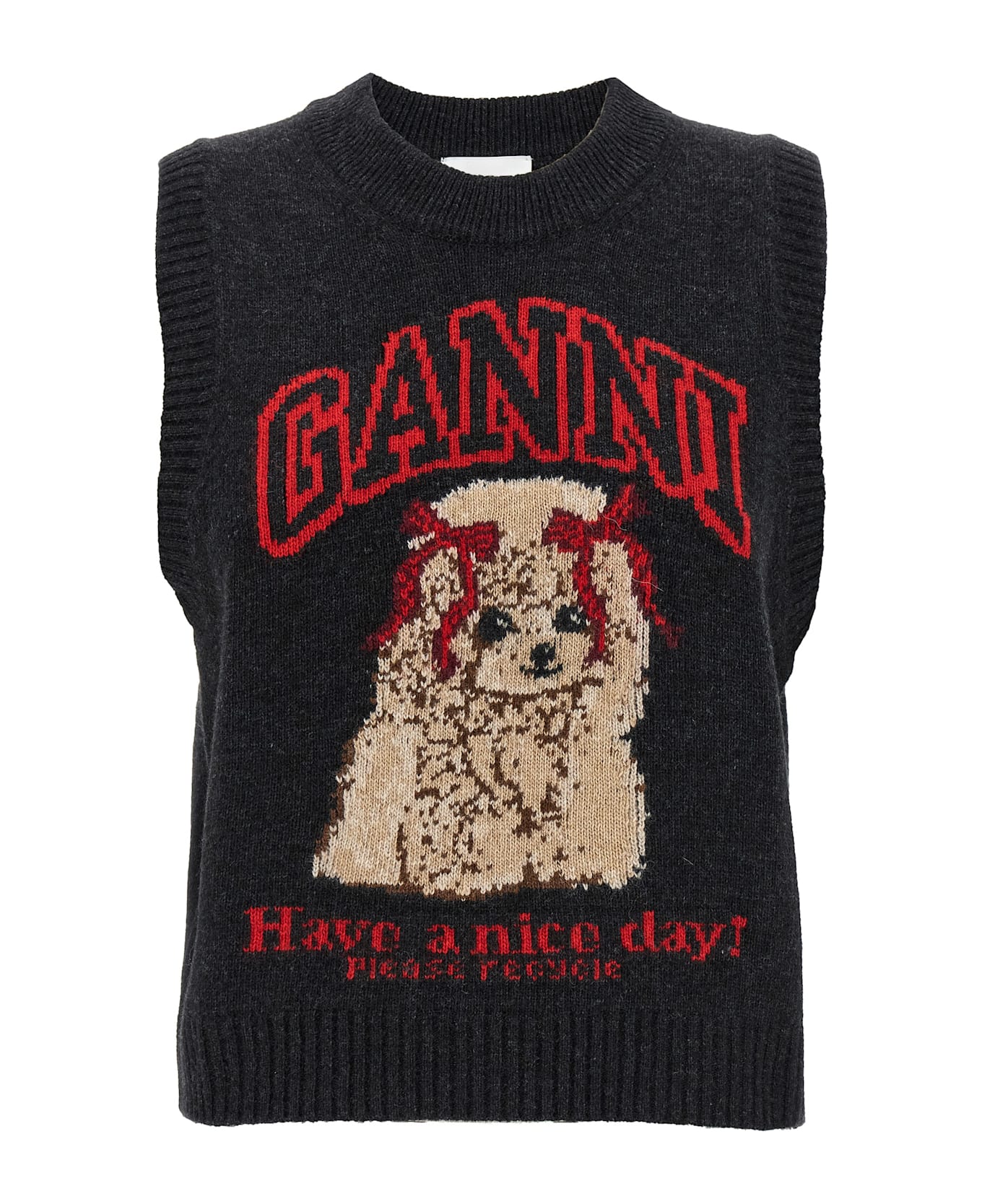 Ganni 'dog' Vest - Black  