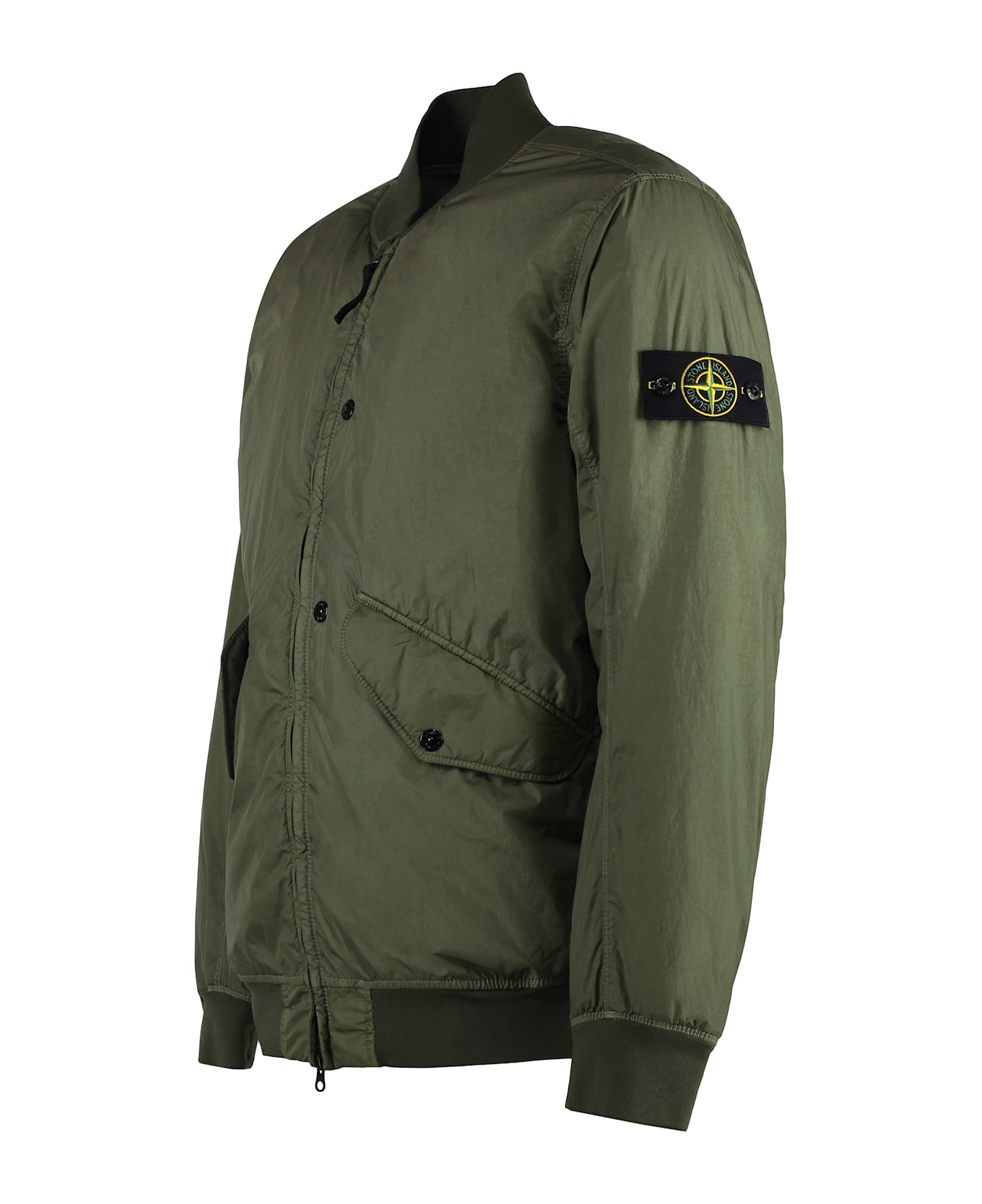 Stone Island Bomber Jacket In Technical Fabric - green