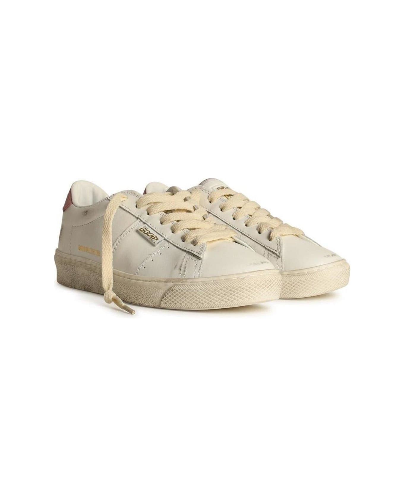 Golden Goose Matchstar Lowtop Sneakers - OPTIC WHITE ANTIQUE PINK