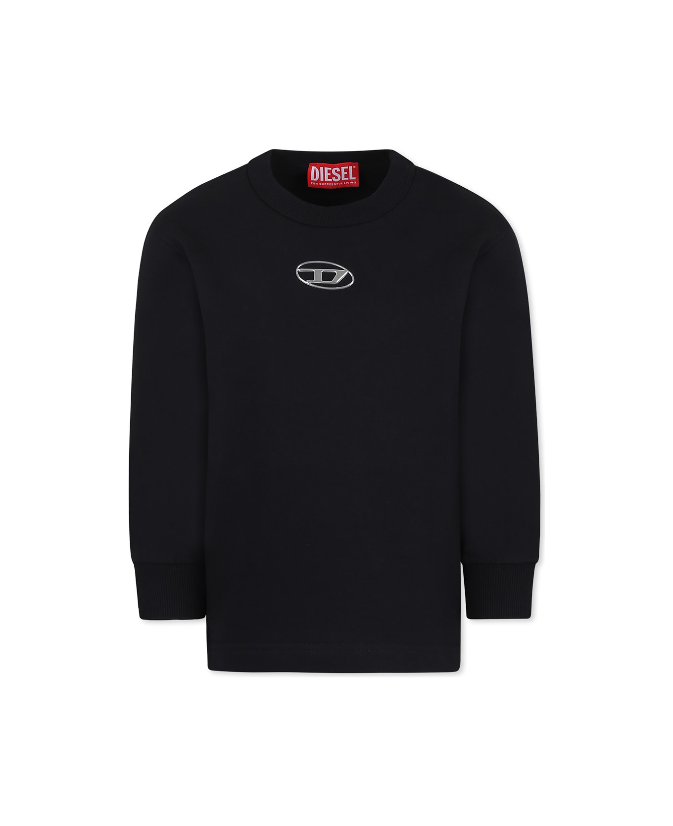 Diesel Black Sweatshirt For Boy With Logo - Black