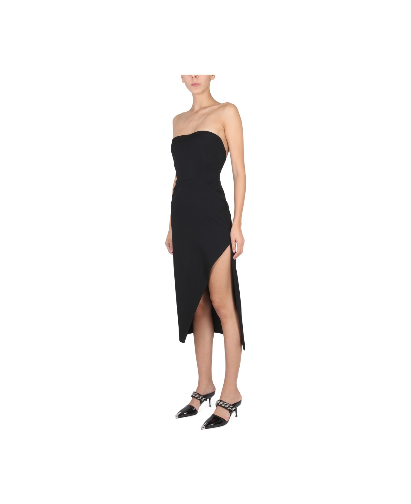 Alexander McQueen Strapless Midi Dress - BLACK ワンピース＆ドレス