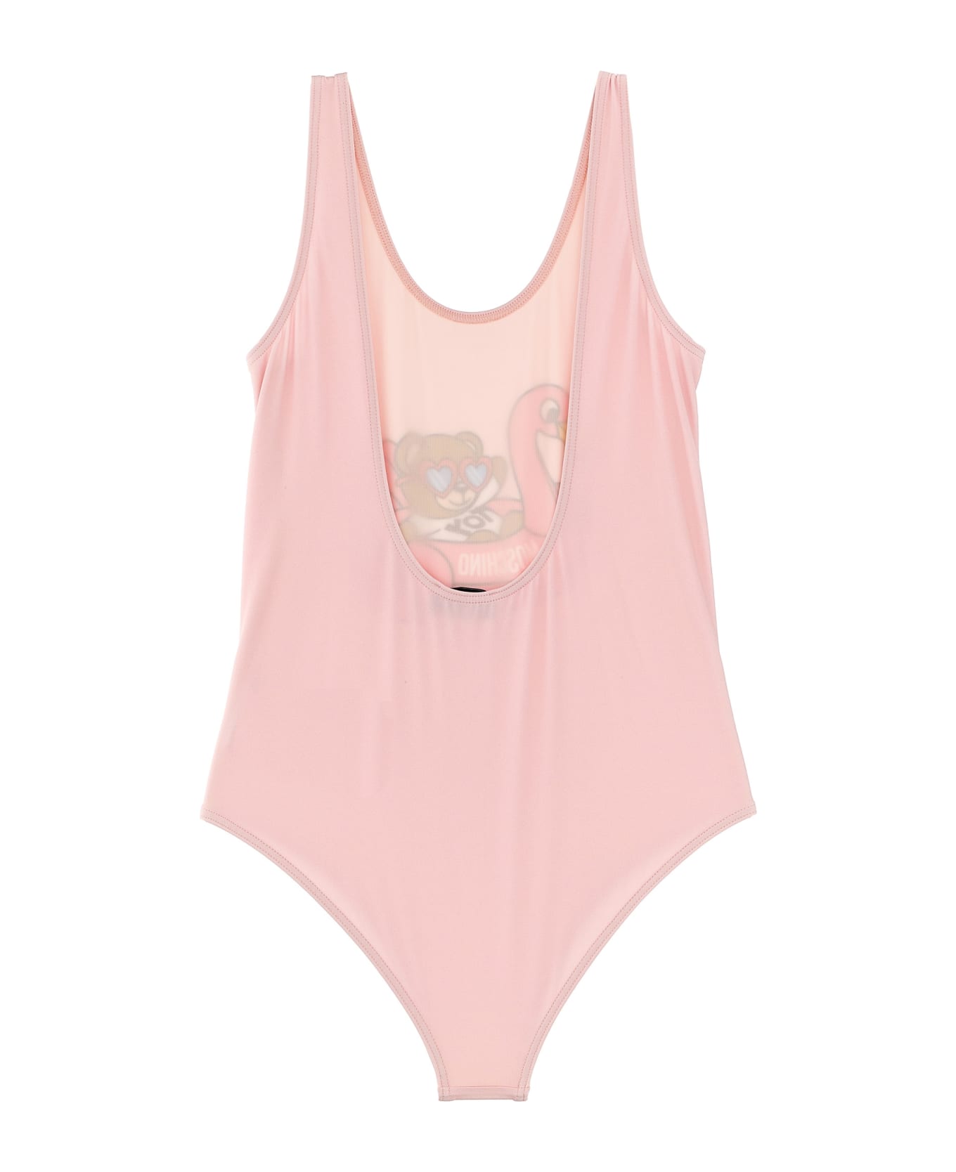Moschino One-piece Swimsuit With Logo Print - Pink