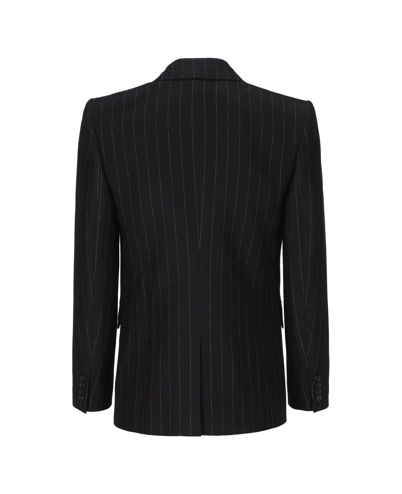Saint Laurent Pinstriped Tailored Blazer - BLACK