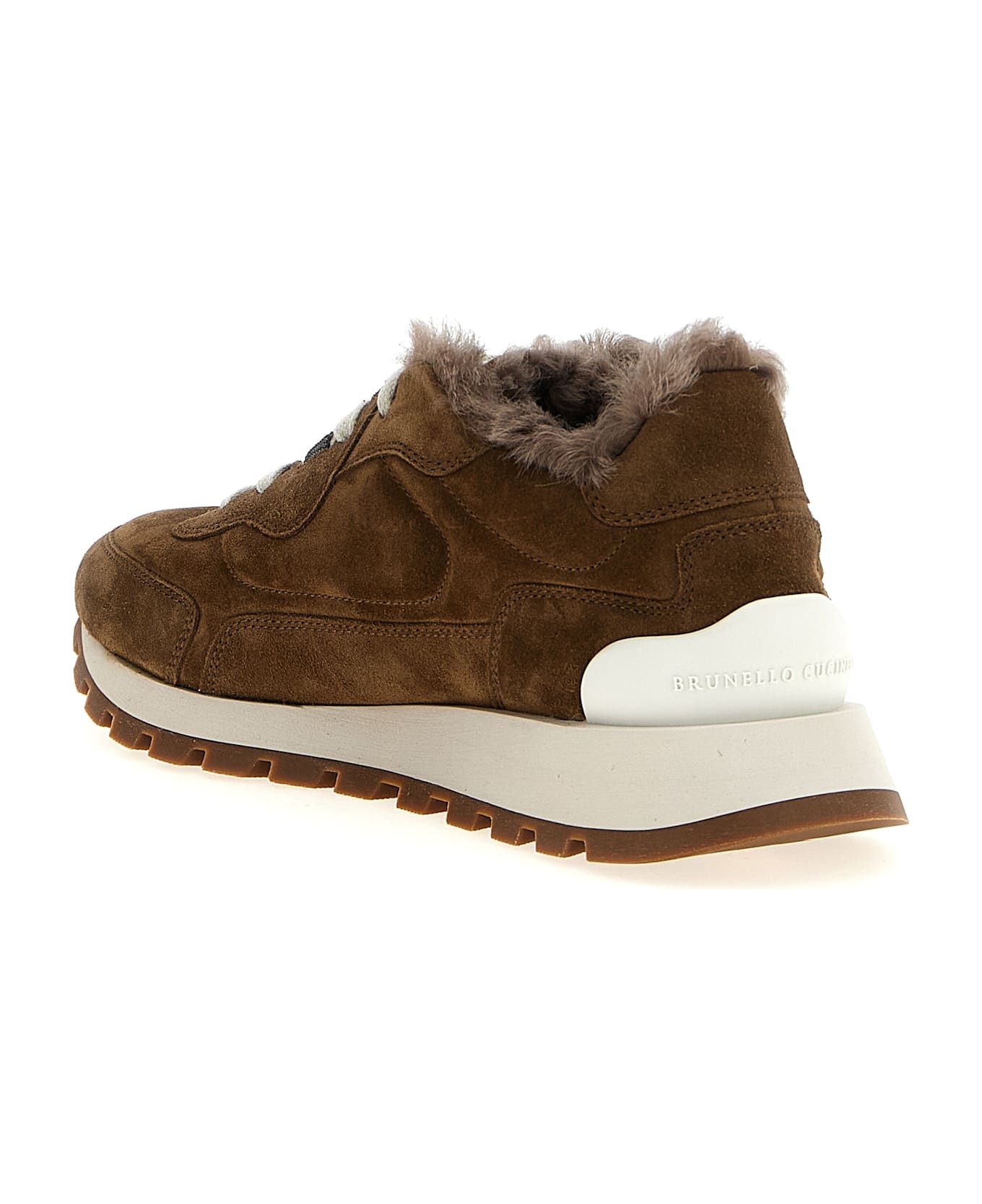 Brunello Cucinelli Monile Suede Sneakers - Brown