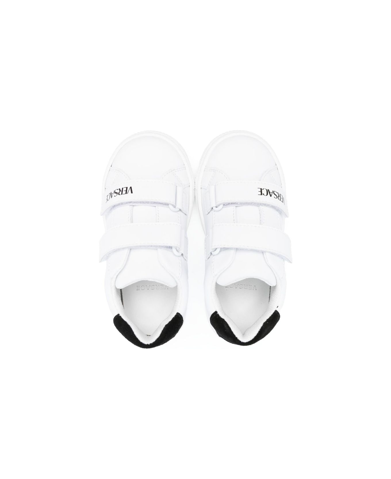 Versace Sneakers Bianche In Pelle Bambino - Bianco