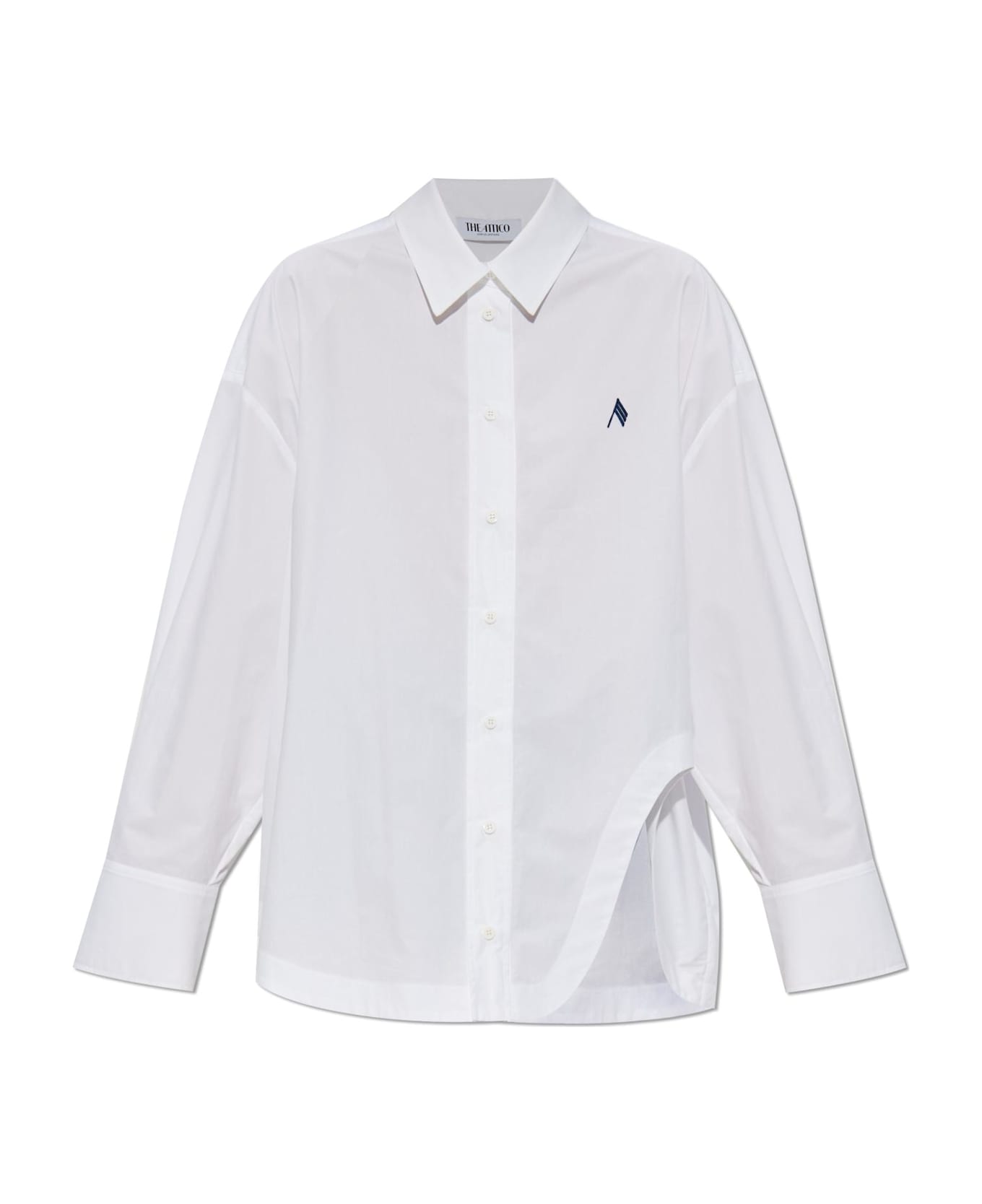 The Attico Shirt With Logo - White Navy Blue