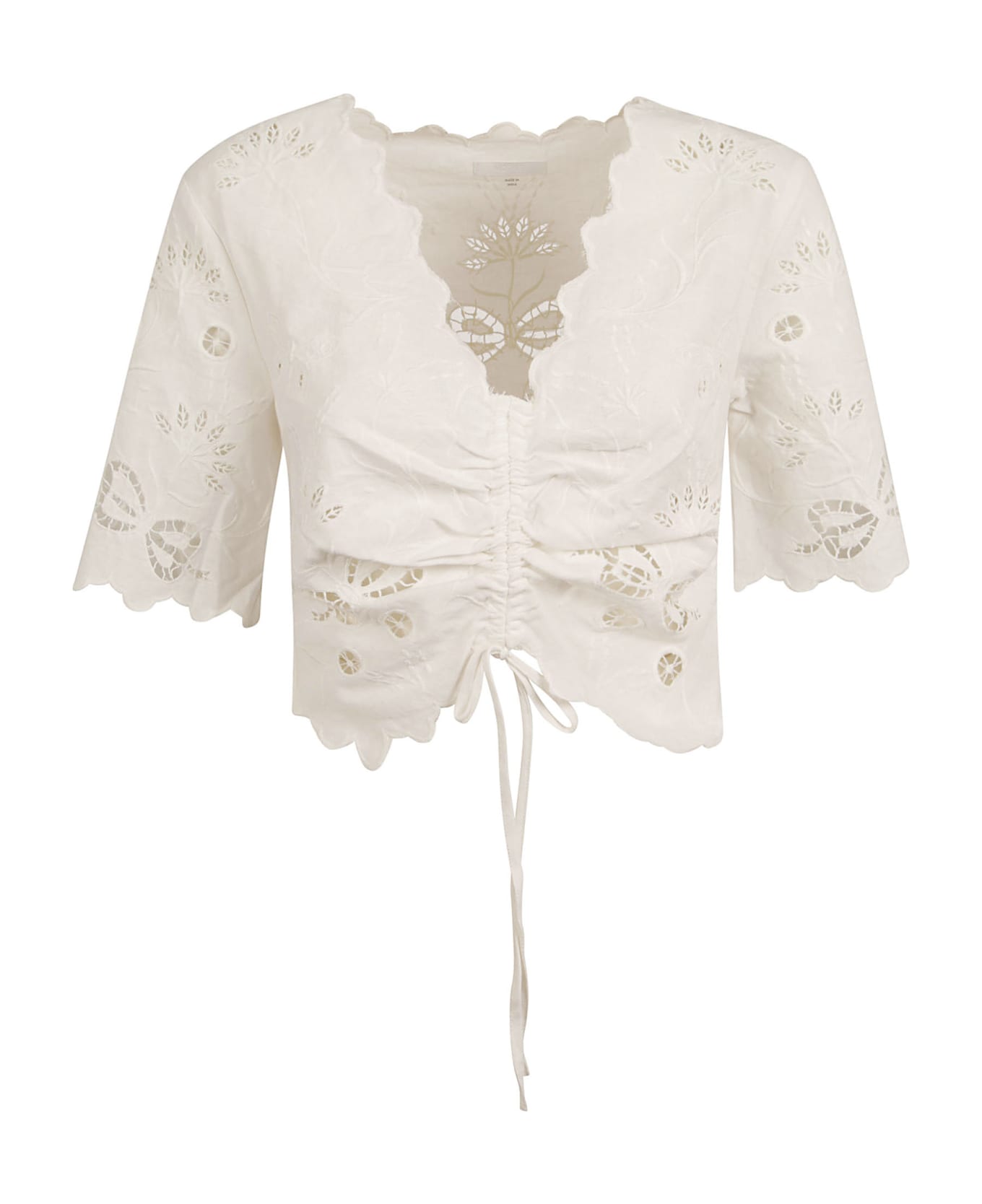 Mother V-neck Perforated Cropped Top - Take A Bow