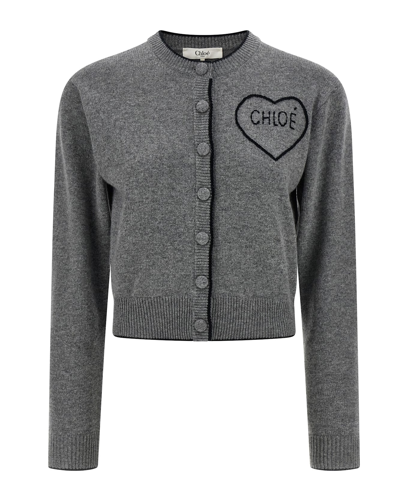 Chloé Embroidery Cardigan - Gray