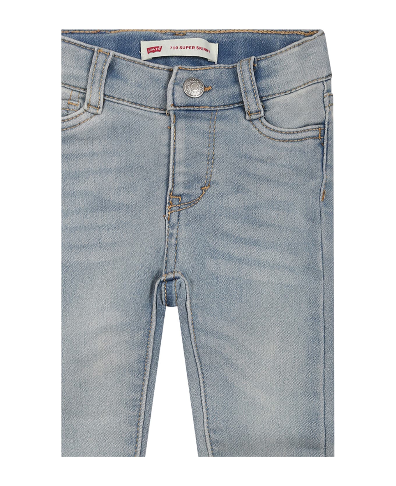 Levi's Light Blue Jeans For Baby Boy With Patch Logo - Denim