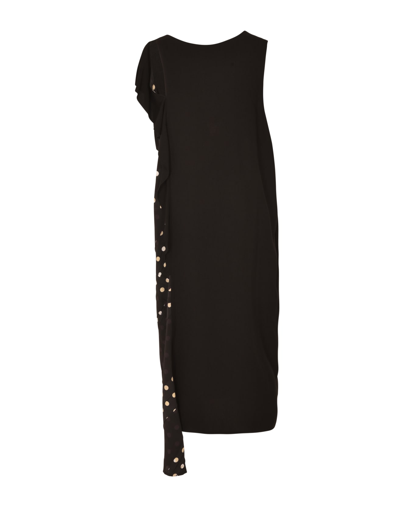 Yohji Yamamoto Ruffle Sided Sleeveless Dress - Black