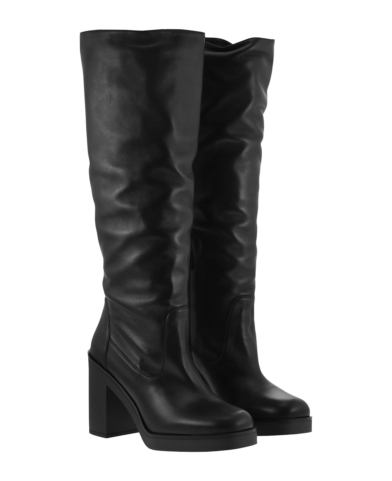 Stuart Weitzman Bethenny 80 - Leather Boot - Black