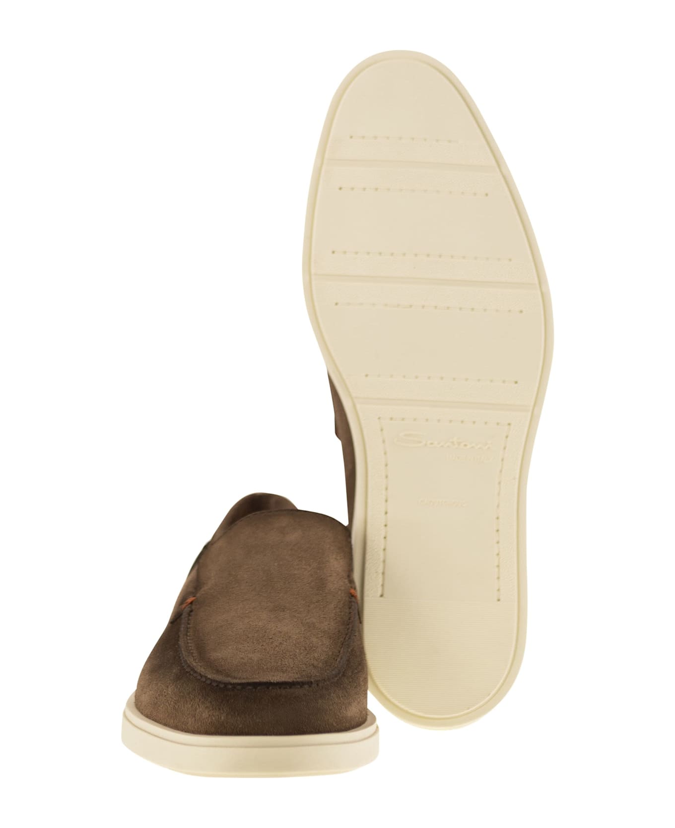 Santoni Suede Moccasin - Brown