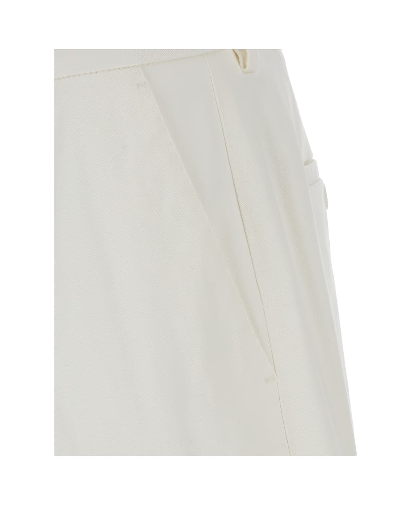 Dolce & Gabbana Look 16/17 Pantalone In Drill Di Cotone - WHITE
