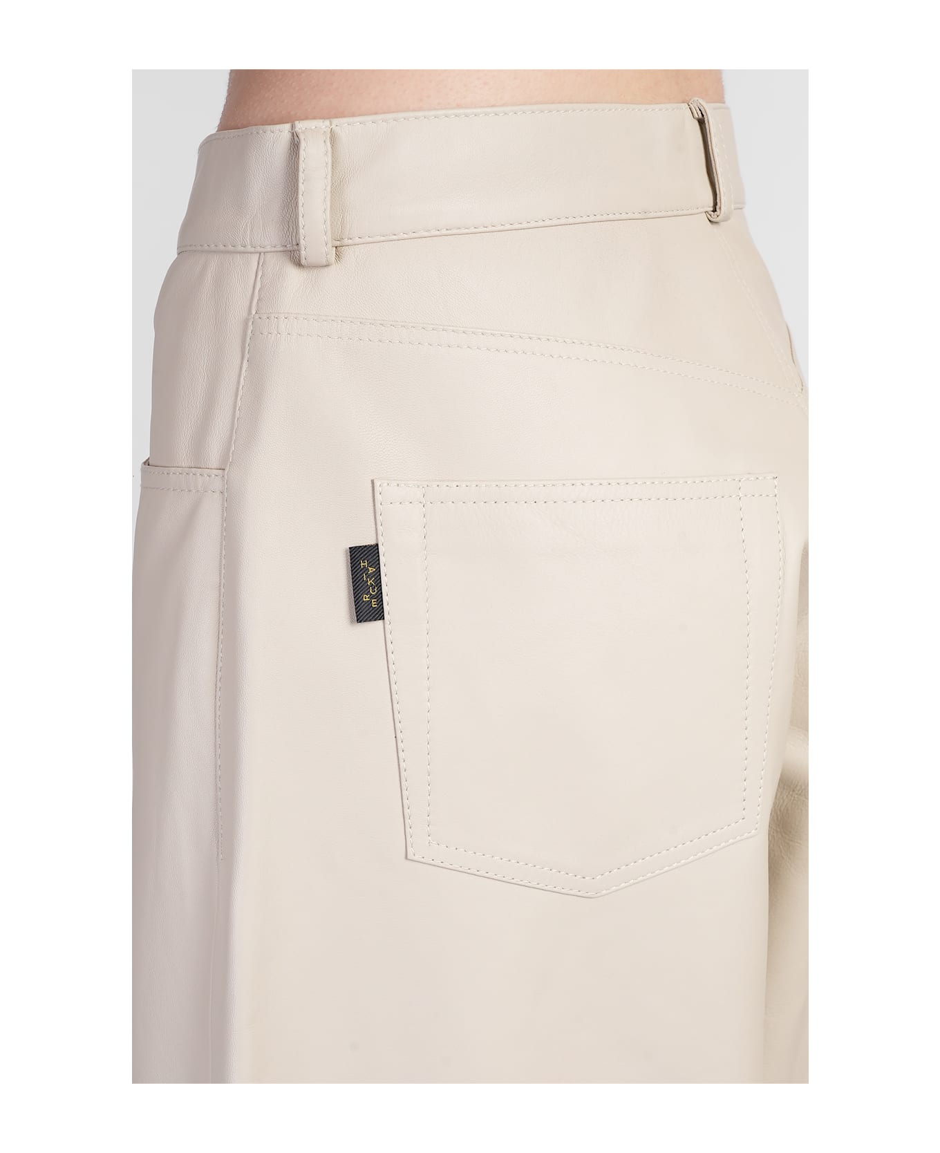 Haikure Bethany Pants In Beige Leather - beige