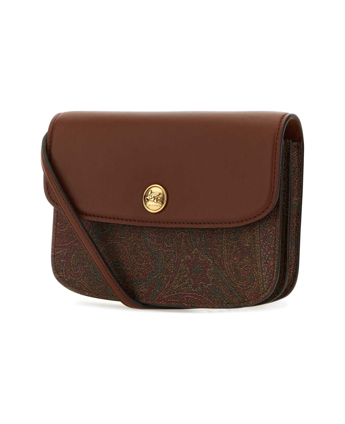 Etro Multicolor Canvas And Leather Small Essential Crossbody Bag - 100 ショルダーバッグ