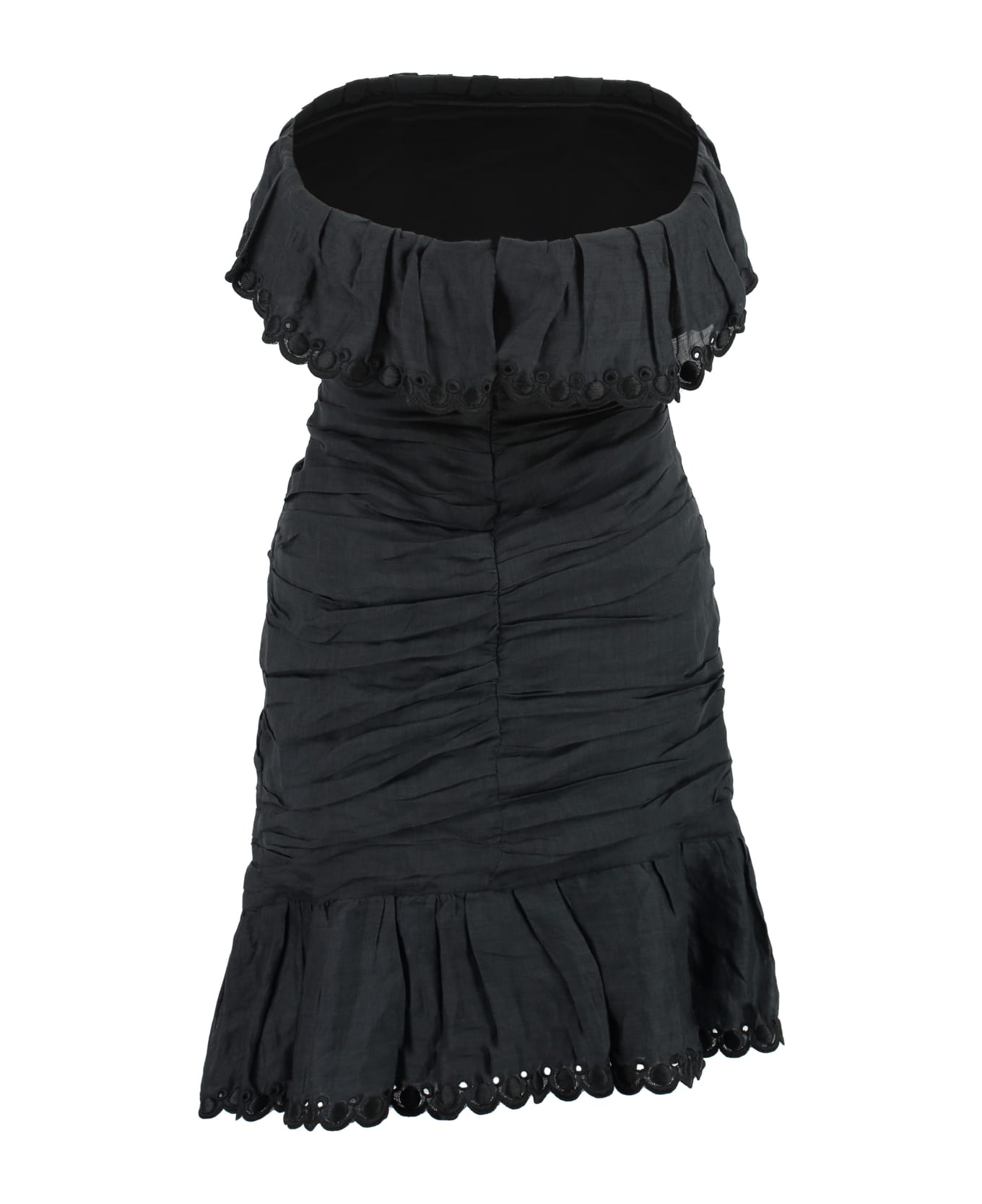Isabel Marant Off-shoulder Minidress With Ruches Detail - black