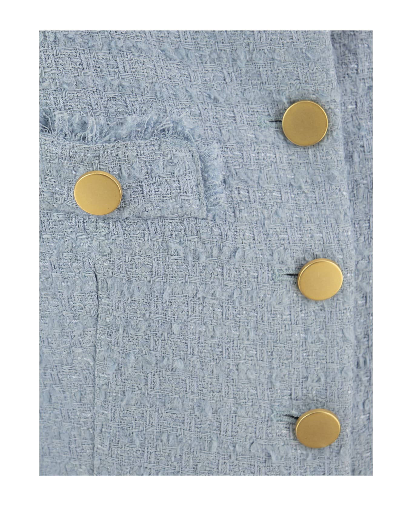 Tagliatore Rosy - Cropped Tweed Jacket - Light Blue カーディガン