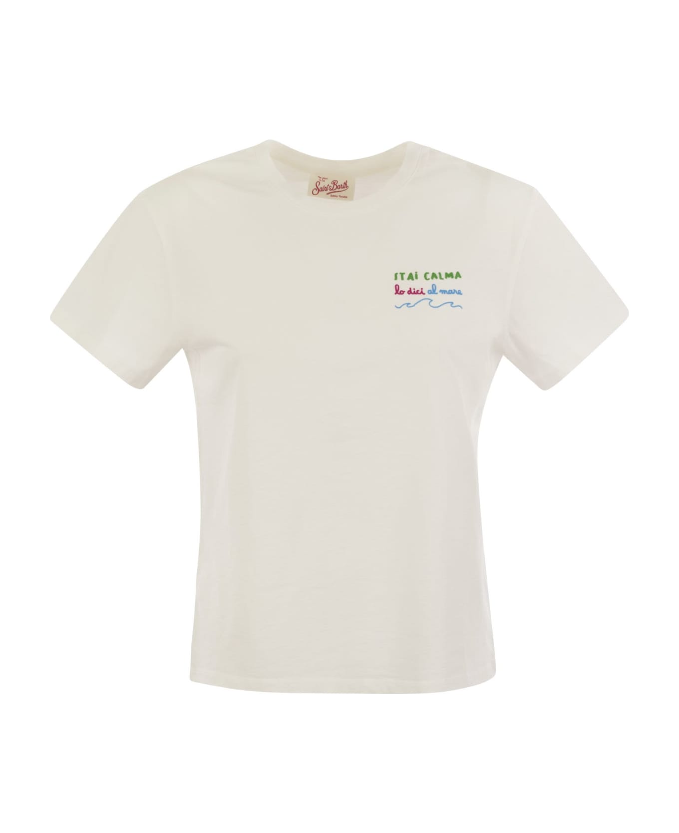 MC2 Saint Barth Emilie - T-shirt With Embroidery On Chest - White