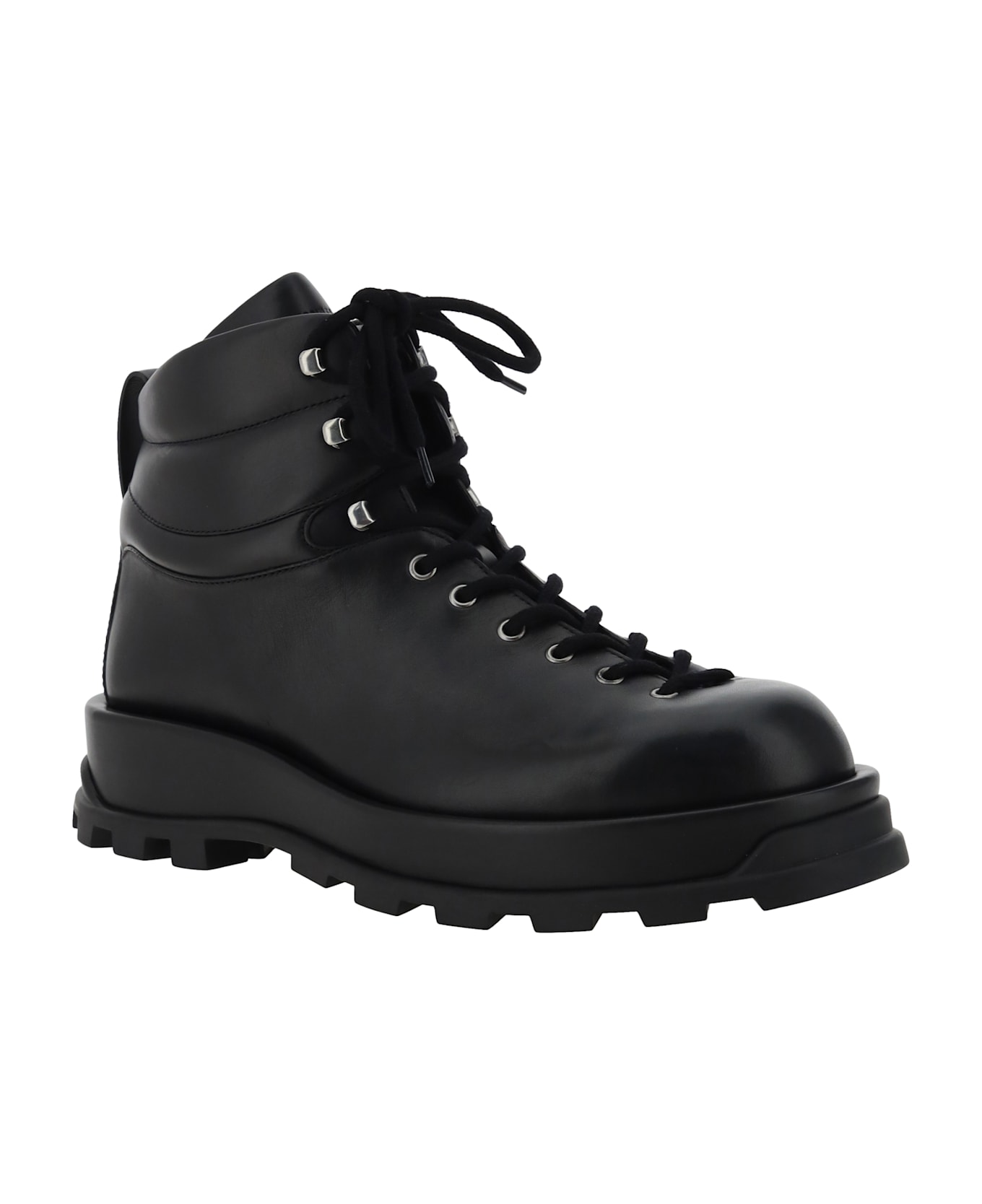 Jil Sander Leather Ankle Boots - Black