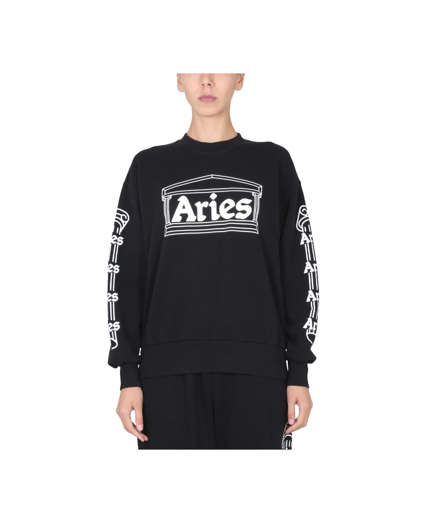 Aries Crewneck Sweatshirt - BLACK フリース