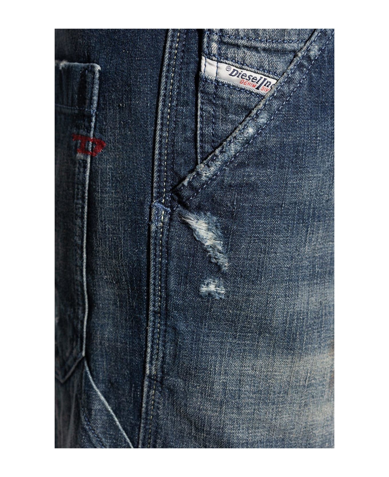 Diesel D-livery Straight-leg Distressed Jeans - denim