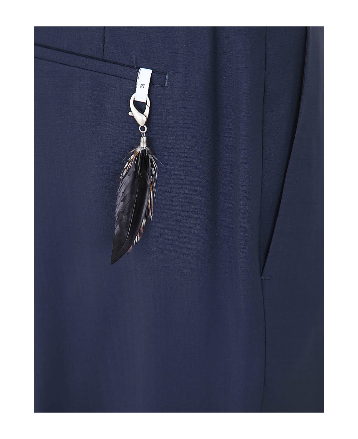 PT Torino Man Trousers With Lapel And Pences - Navy Blue