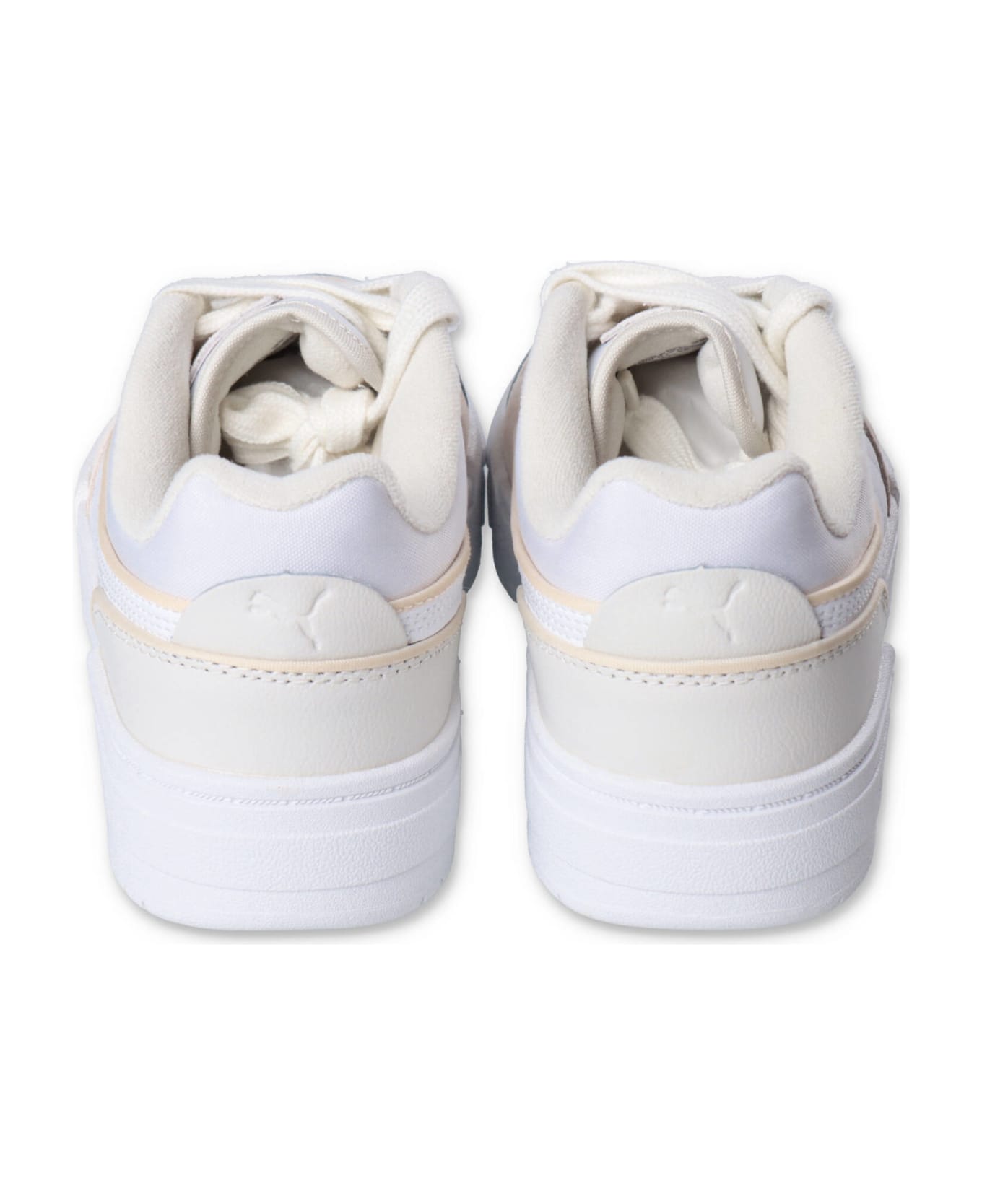 Puma Sneakers Bianche In Pelle Bambina - Bianco