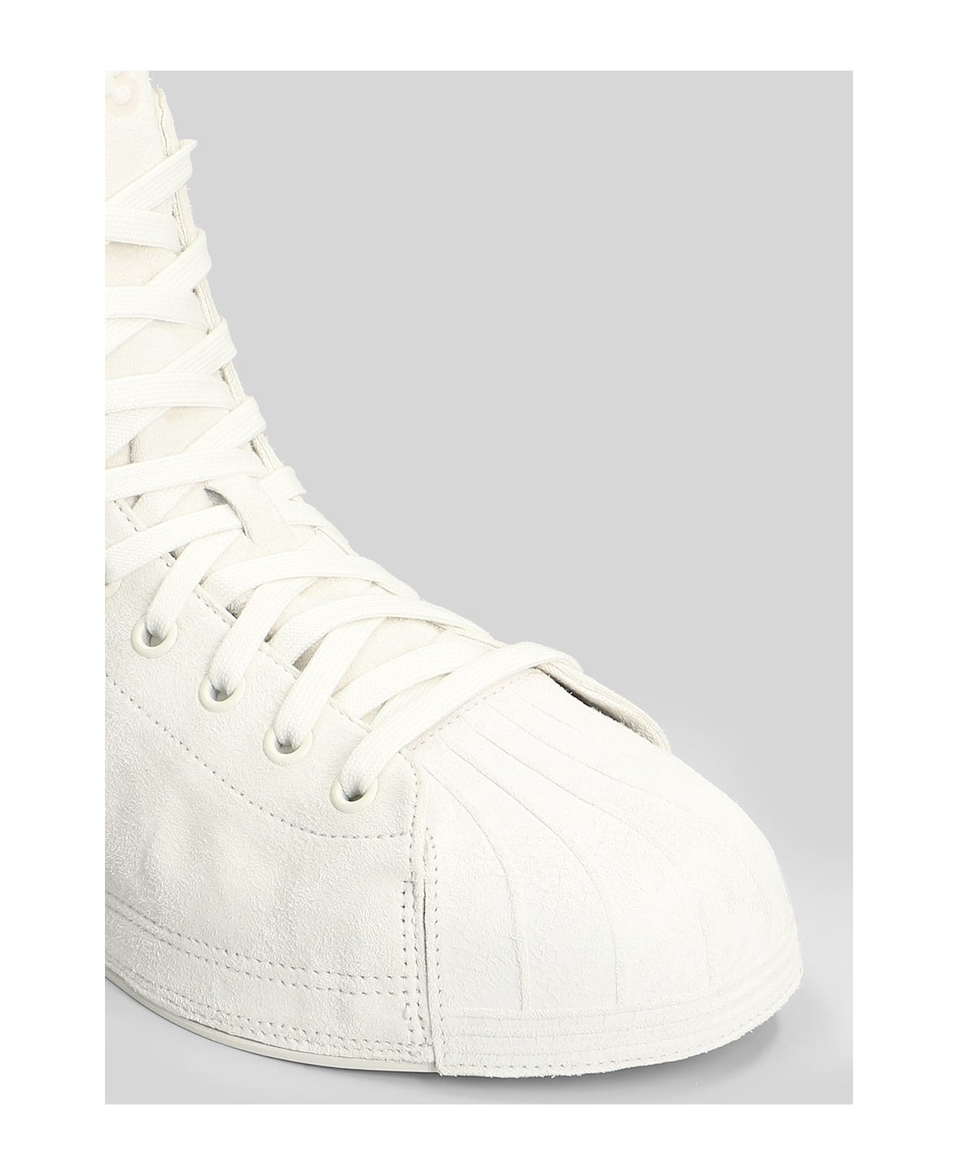 Y-3 Nizza Star Hi Sneakers In White Leather - white