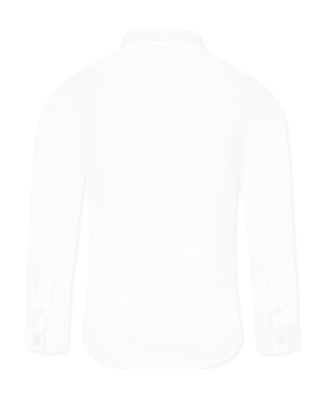 Hugo Boss White Shirt For Boy With Logo - White